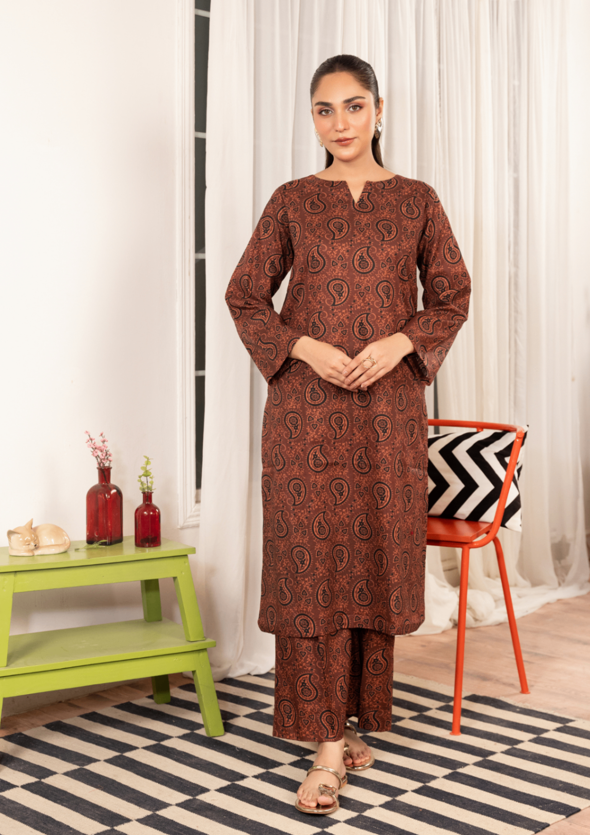 lawn Co Ord Sets in Brown