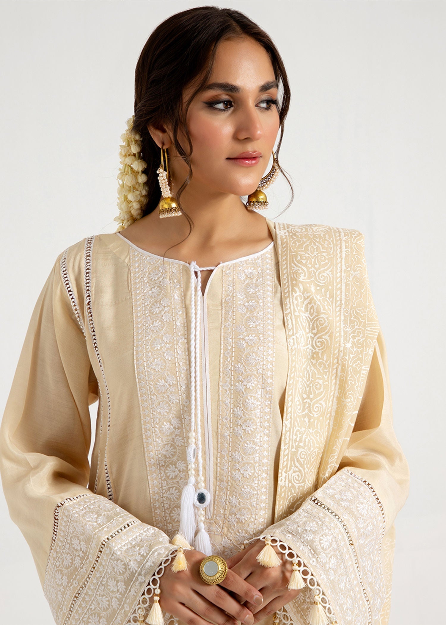 viscose Kurta Set in Beige