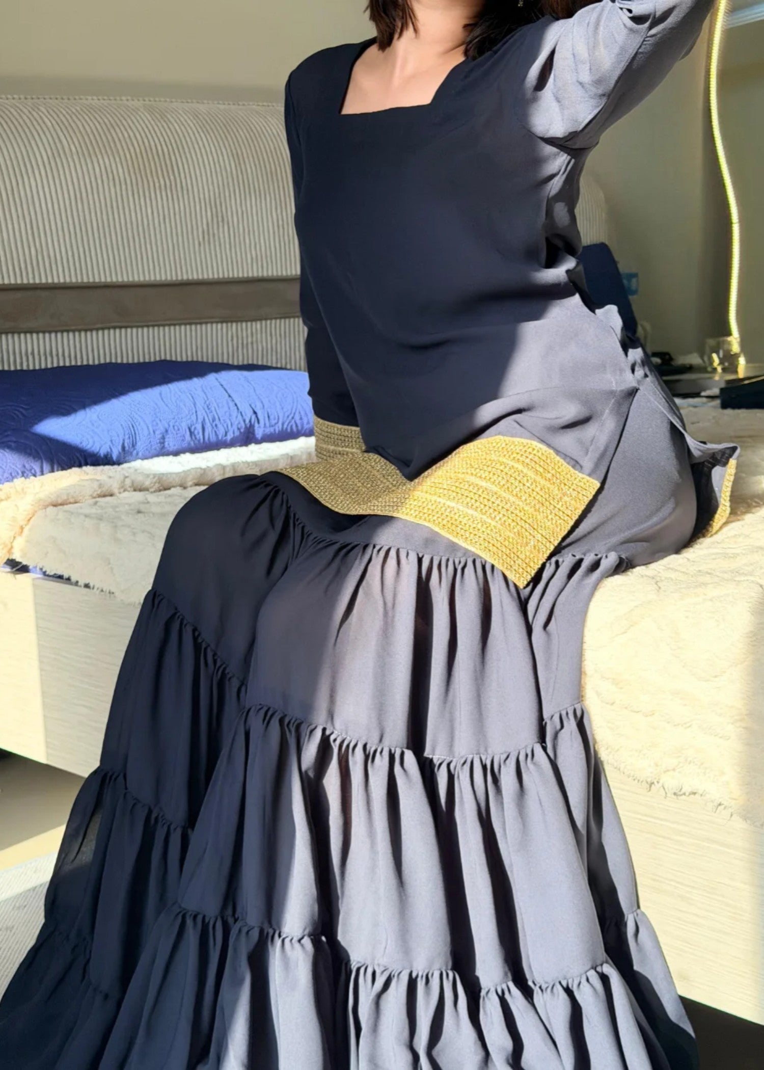 georgette Gharara in Midnight blue