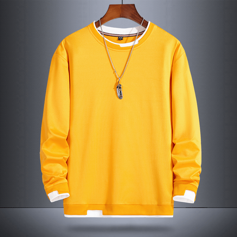 Fake Two-Piece Sweater Men'S Korean Style Trend