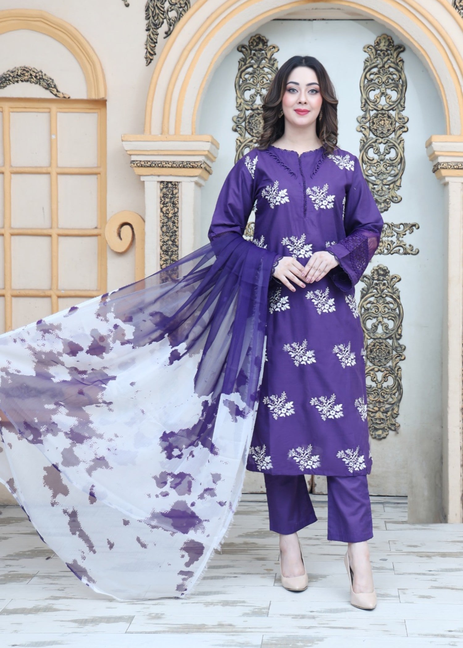 linen Kurta Set in Blue