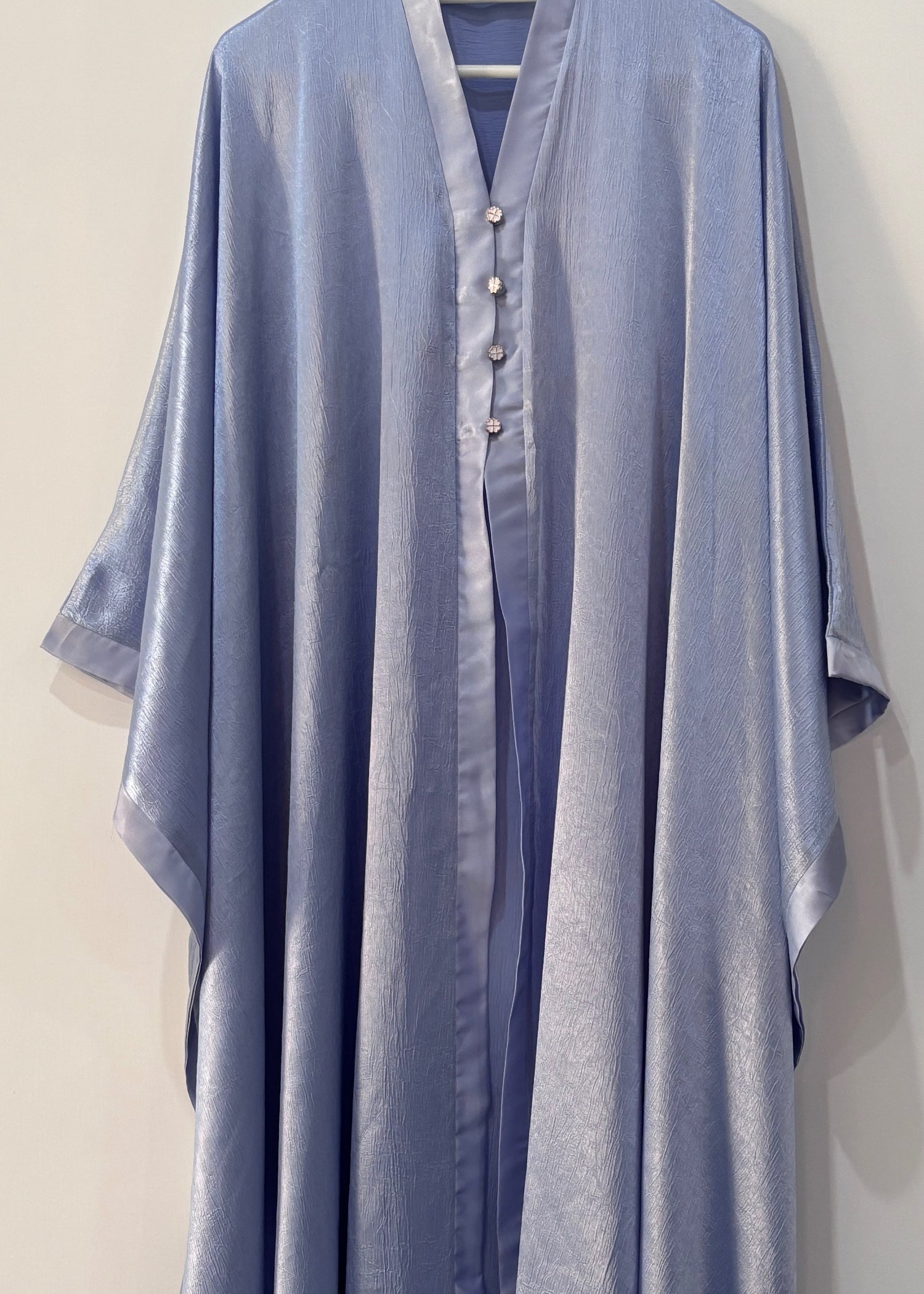 poly silk Abaya in Light blue