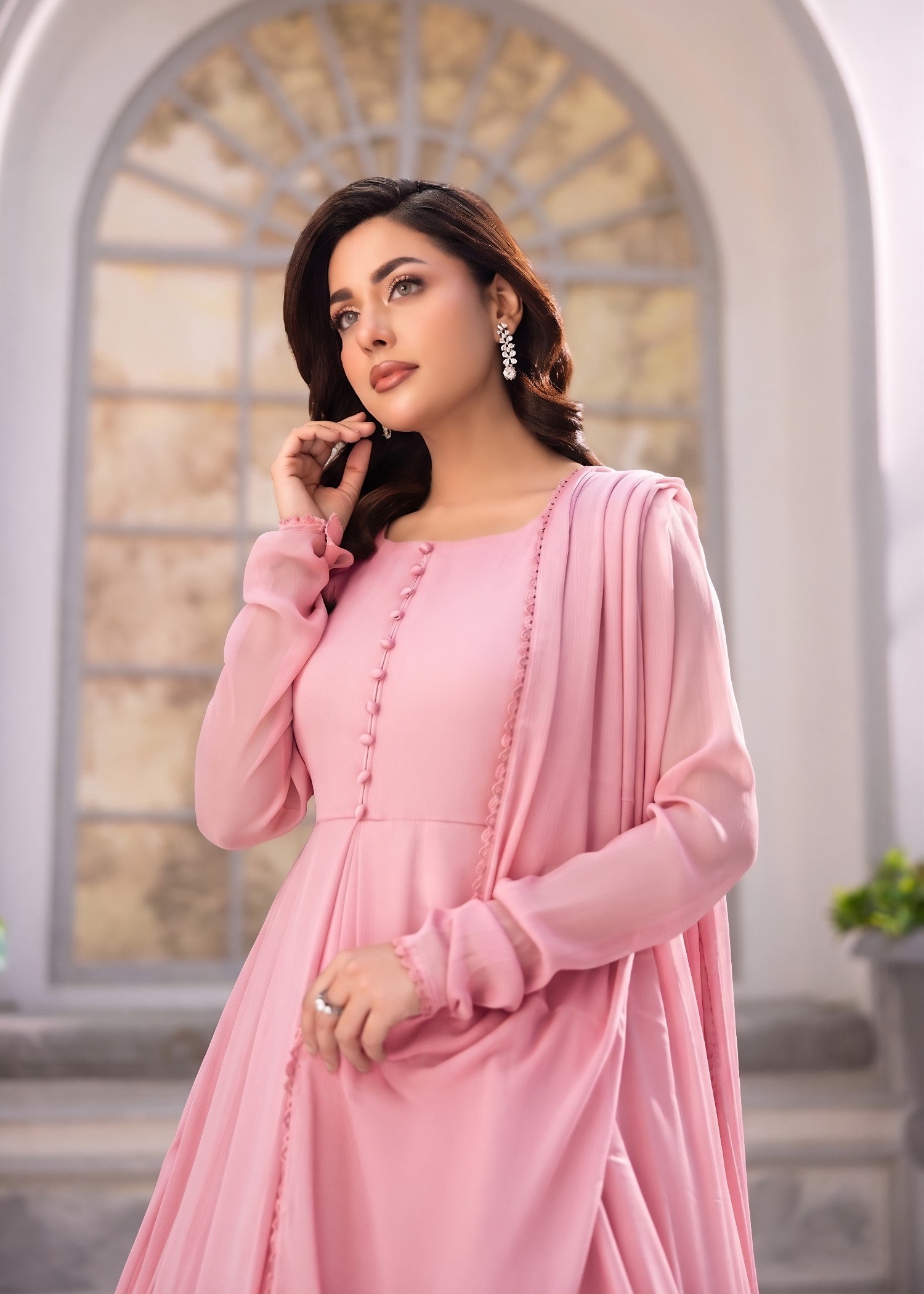 chiffon Maxi in Light pink