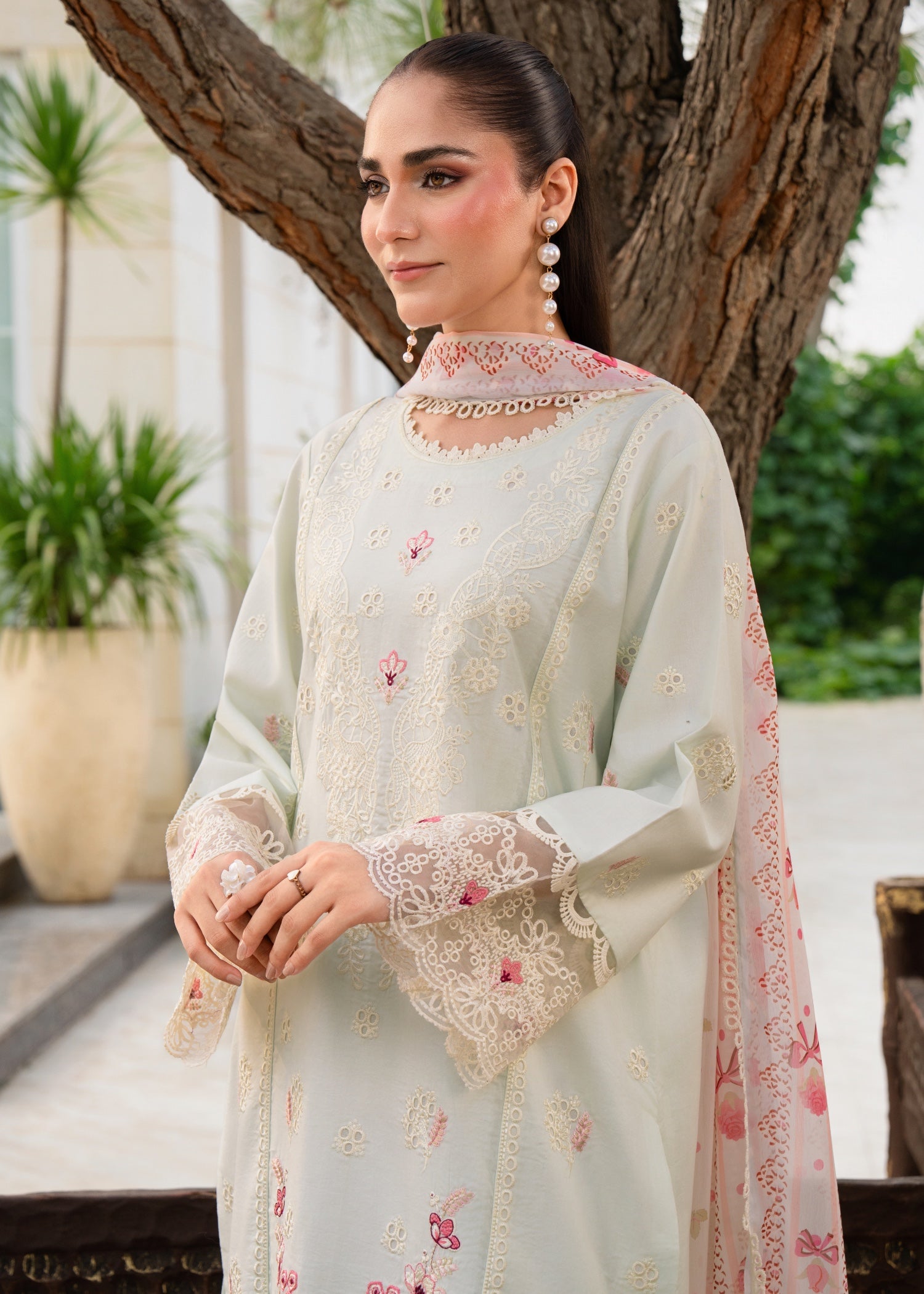 lawn Kurta Set in Mint green