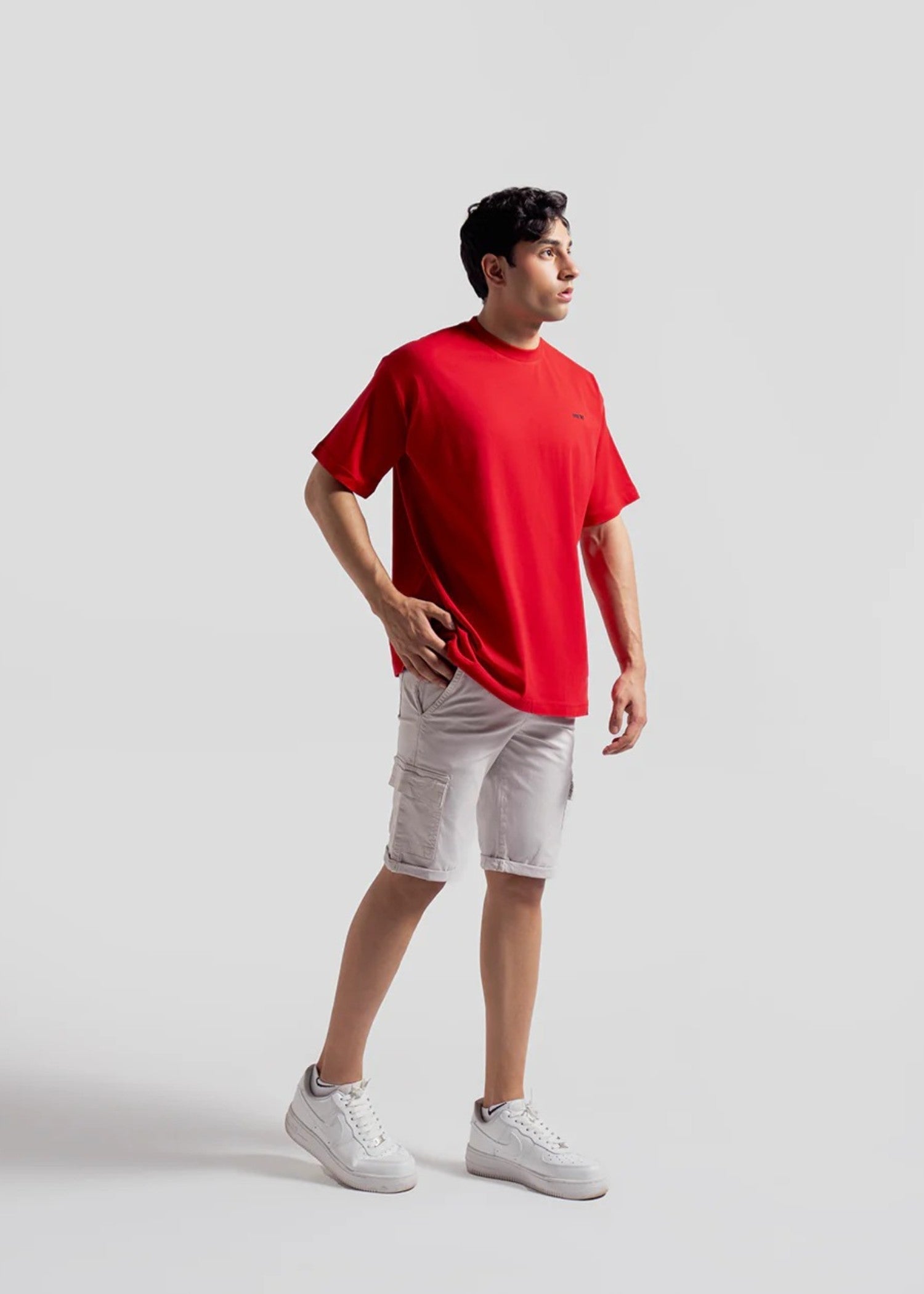 cotton pique T Shirt in Red