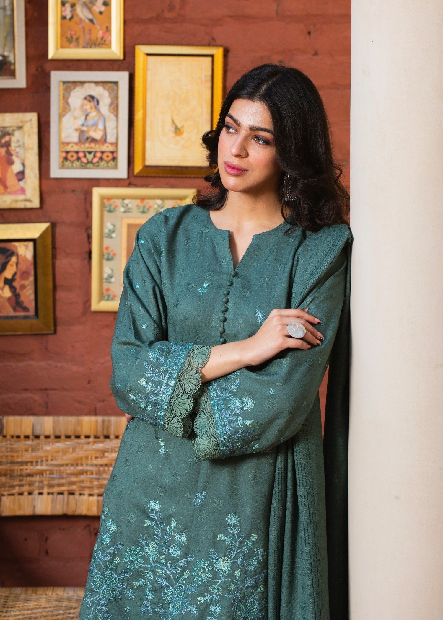 jacquard Unstitched in Sea green