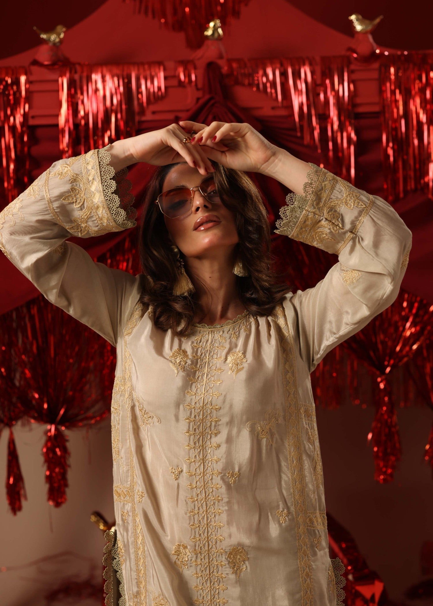 viscose Kurta Set in Vanilla