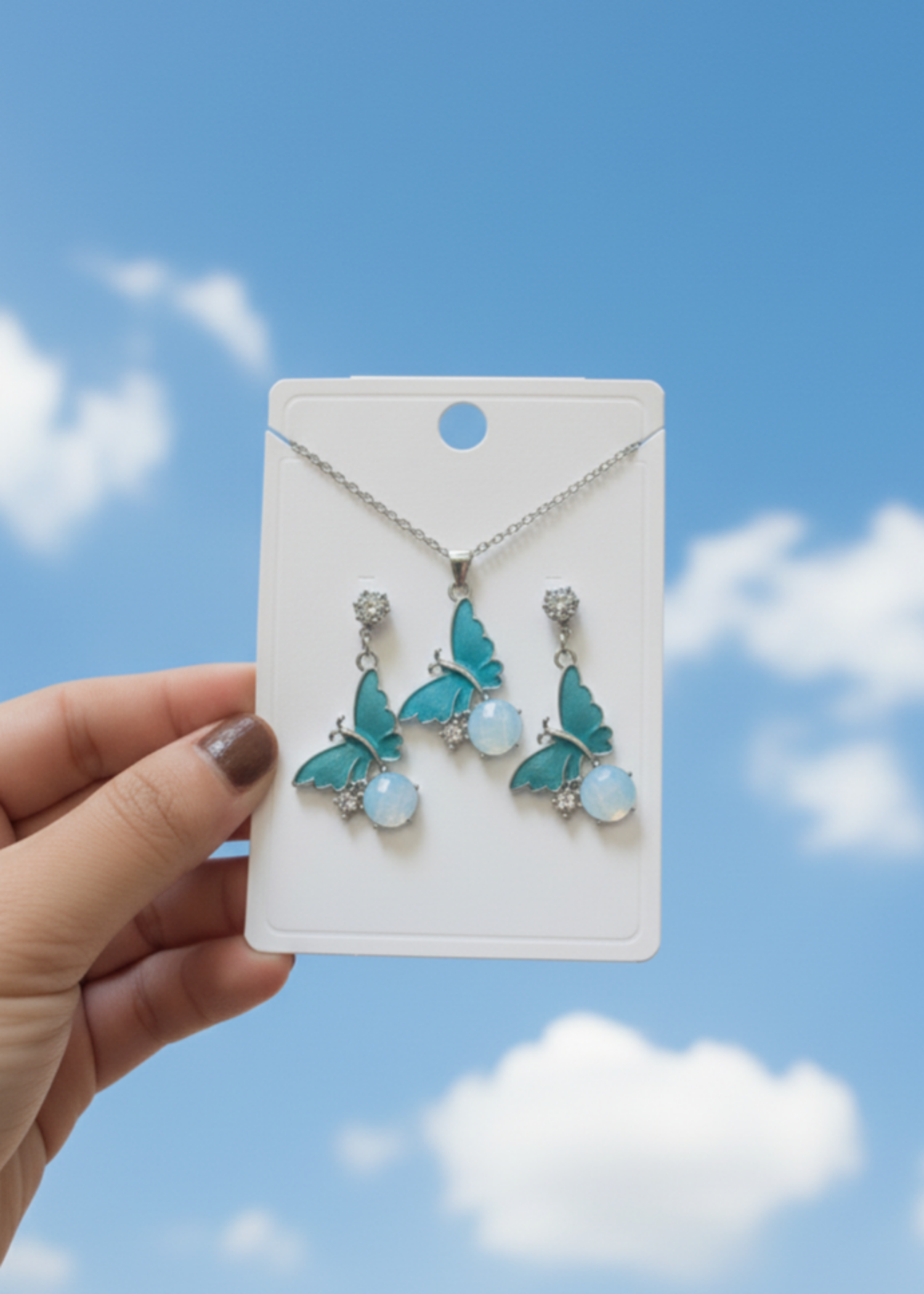 Jewelry Set in Powder blue Color by - Trendy Women Jewelry Set ARQ1870