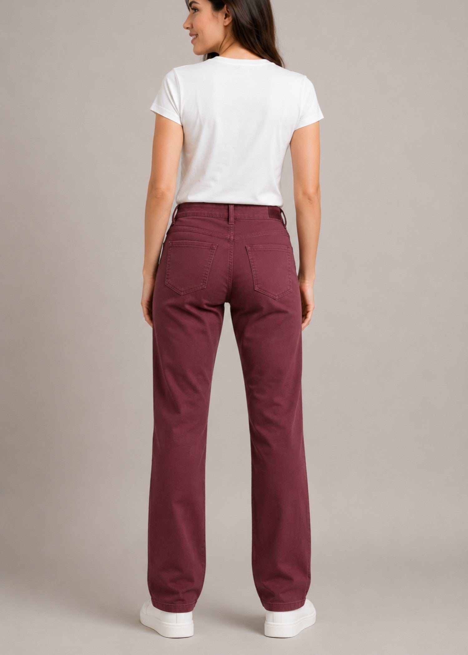 cotton Jeans in Maroon