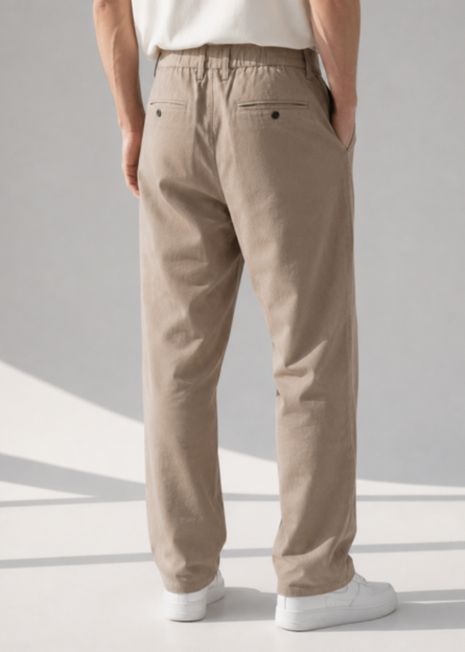 blended linen Pants in Beige