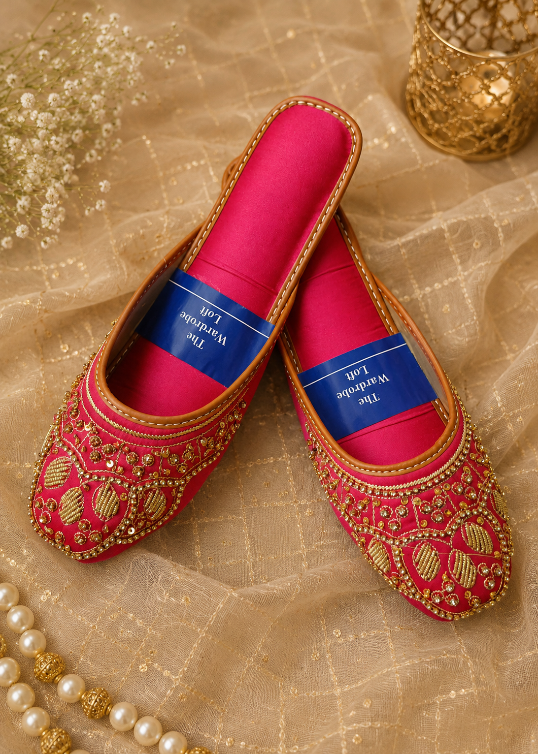 Khussa in Deep pink by - High Quality Women Khussa QYS7631