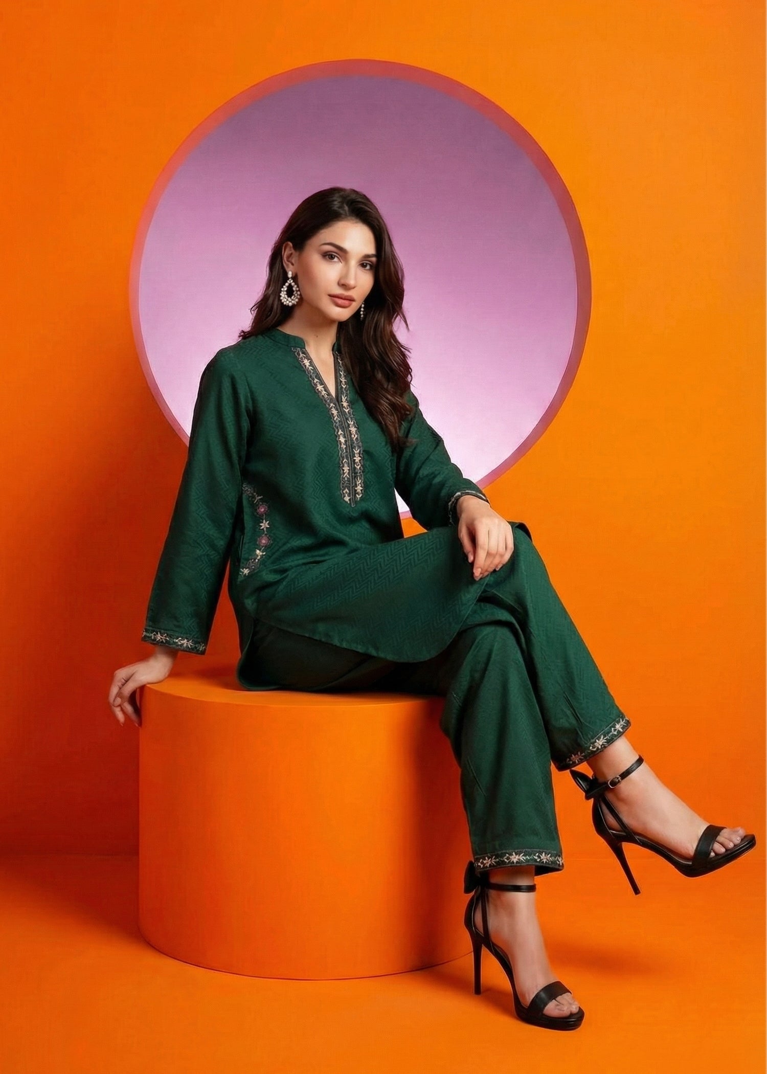 banarasi Kurta Set in Green