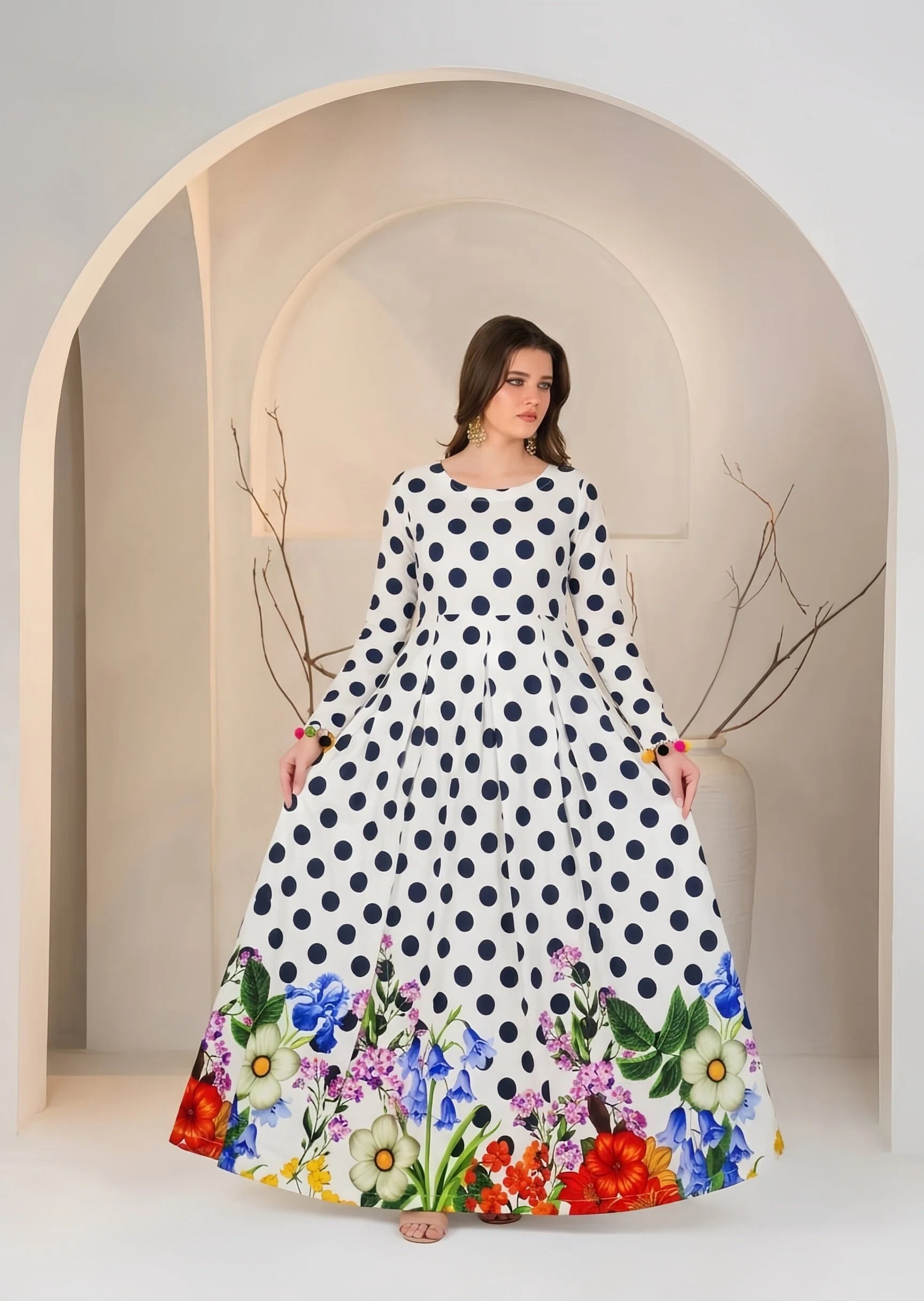 poly lawn Maxi in Black, white