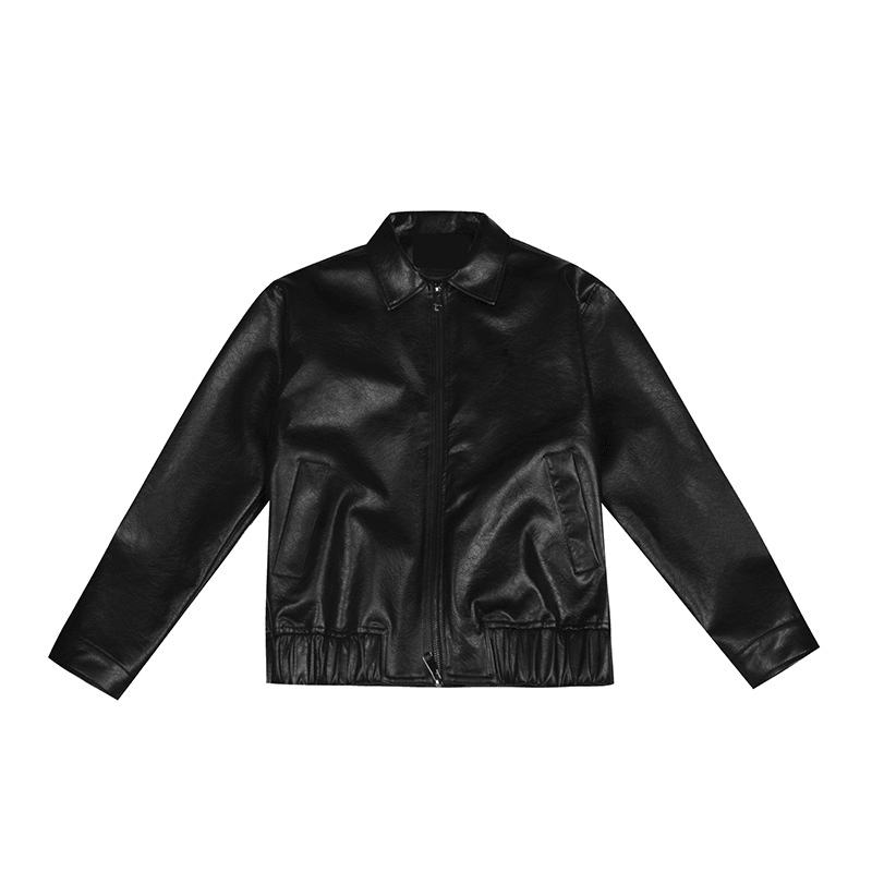 Vintage Style Men's Short Leather Jacket - Loose Fit Design