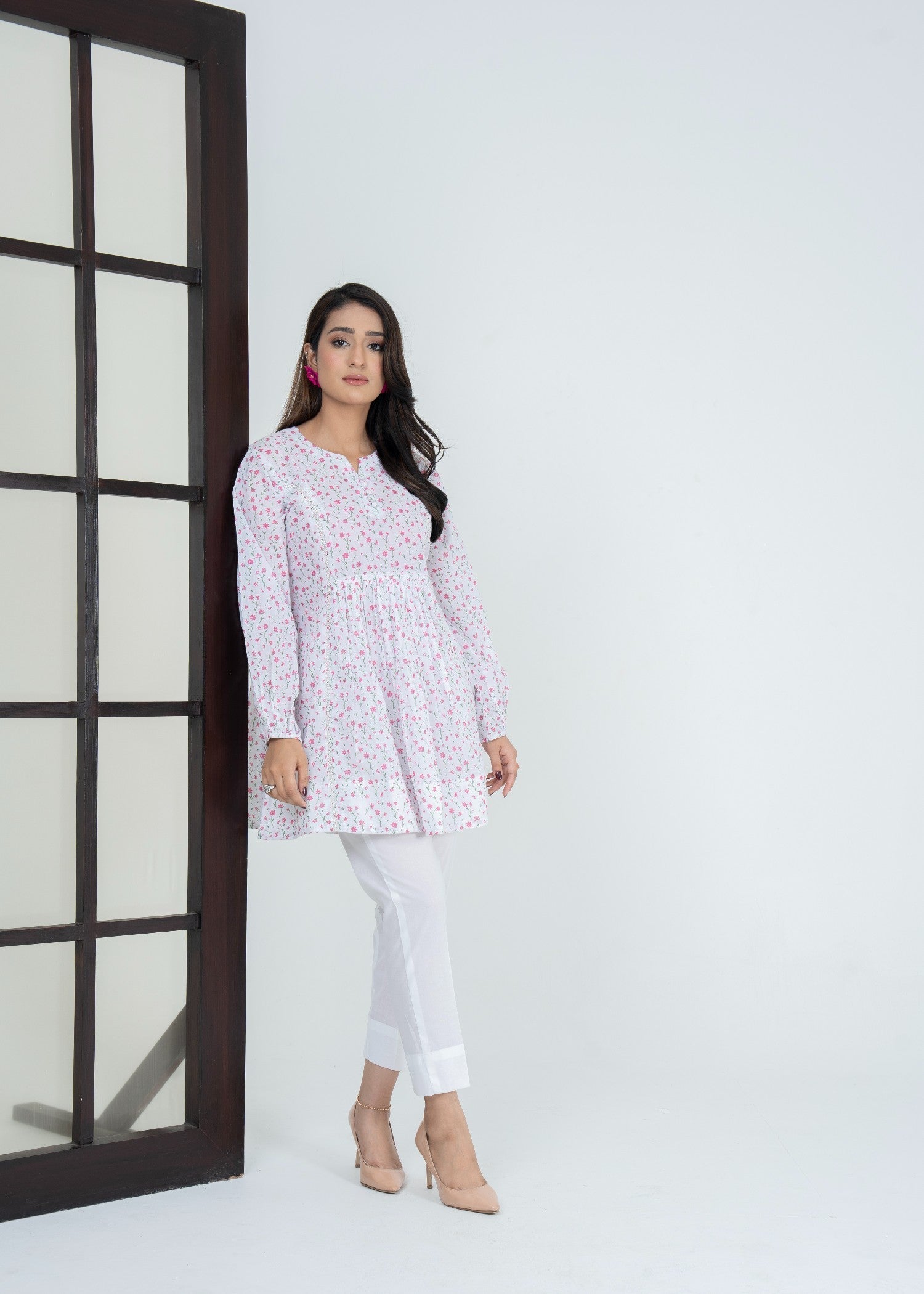 lawn Peplum in Pink