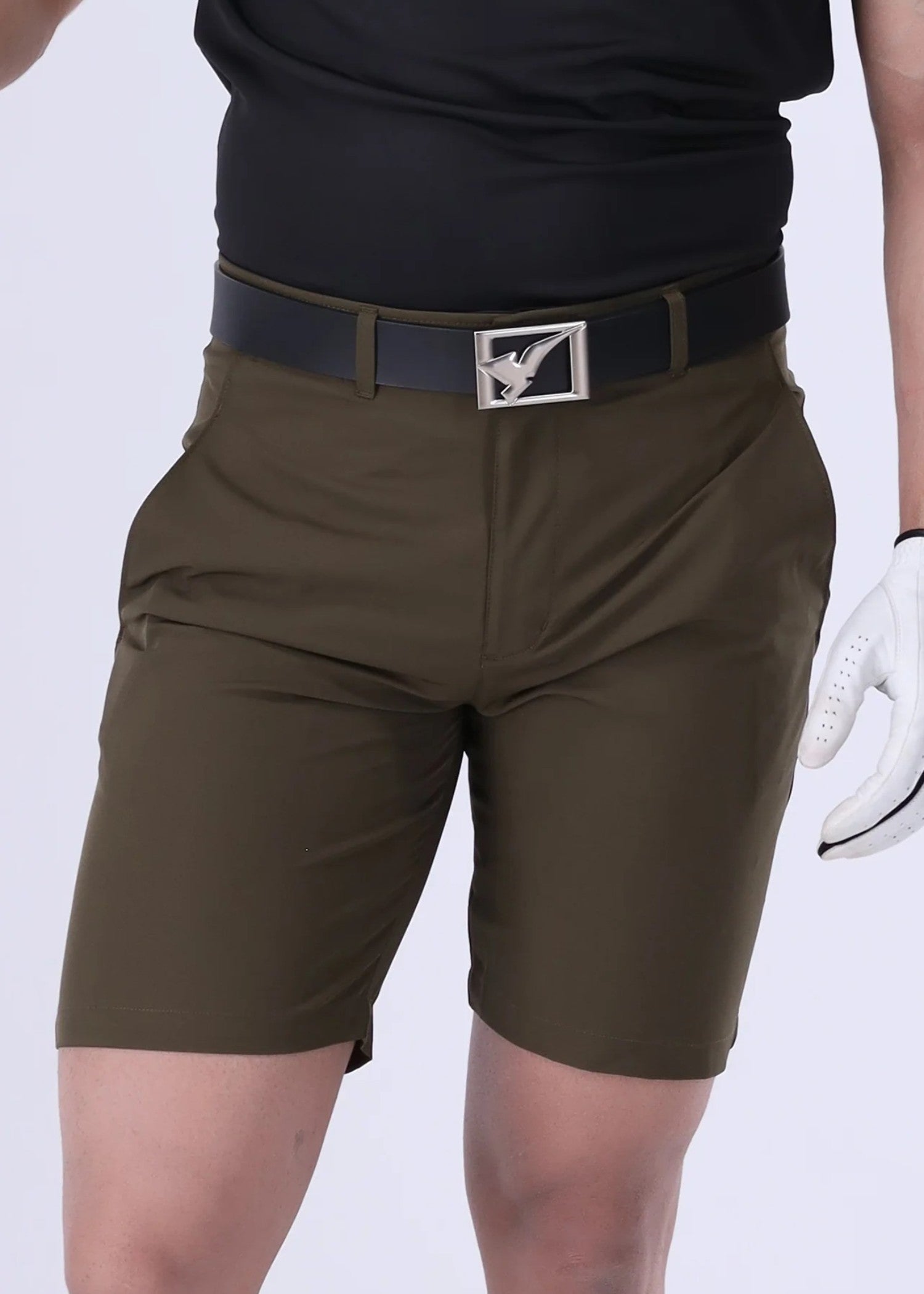 microfiber polyester Shorts in Olive green