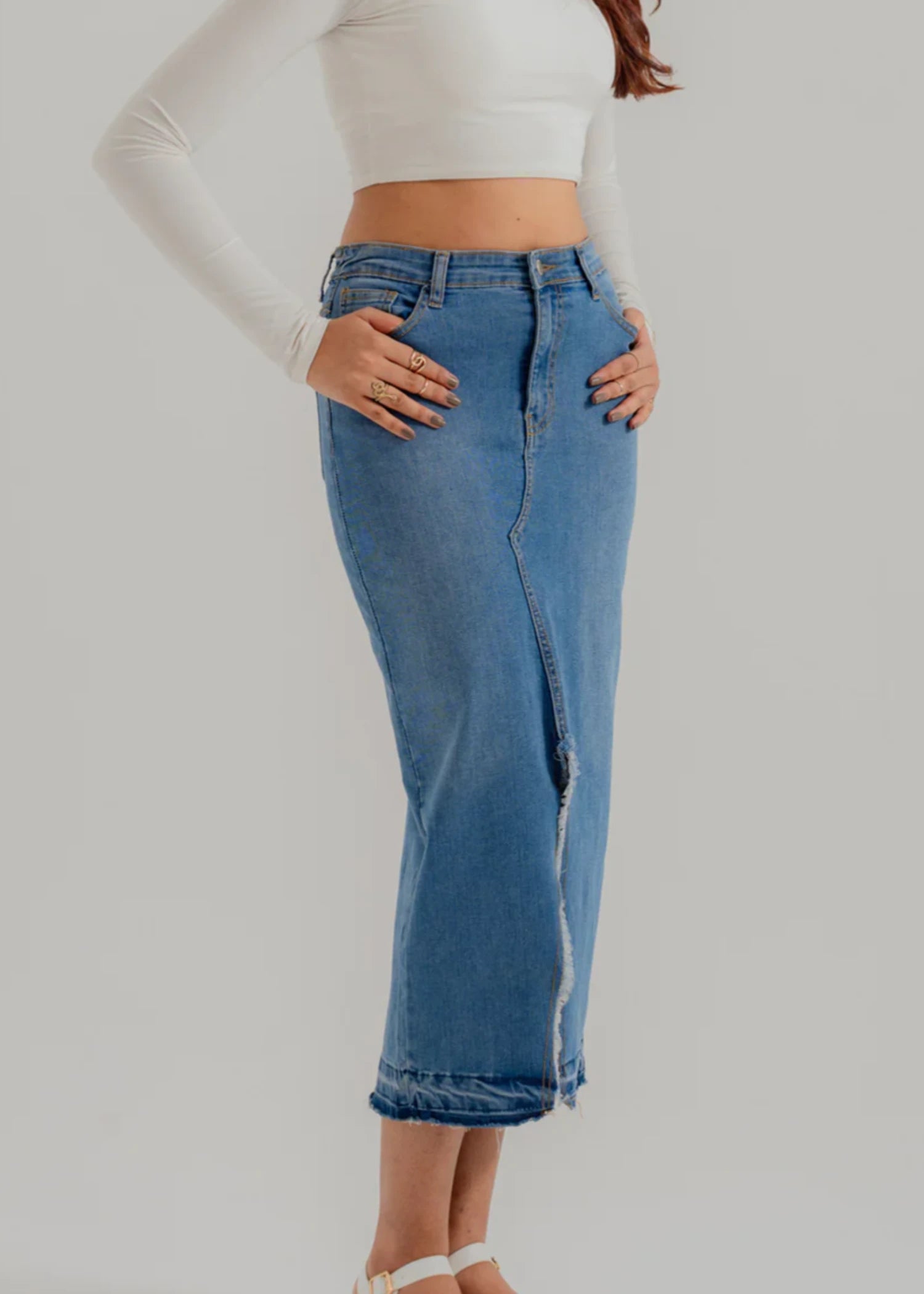 denim Skirt in Royal blue