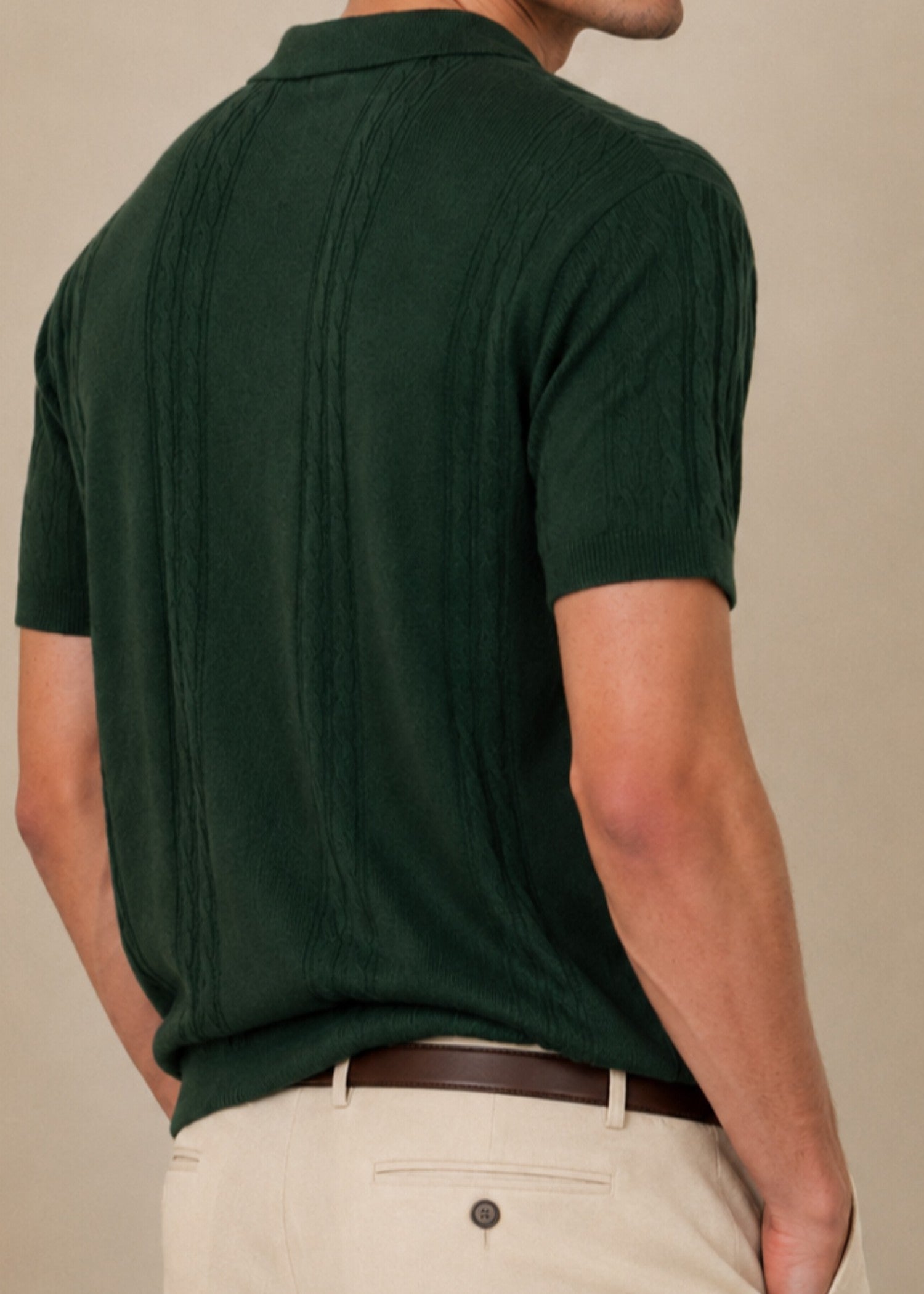 cotton Polo Shirt in Hunter green