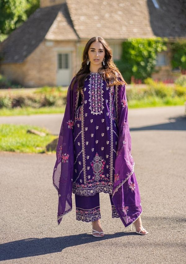 cotton Kurta Set in Ultra violet
