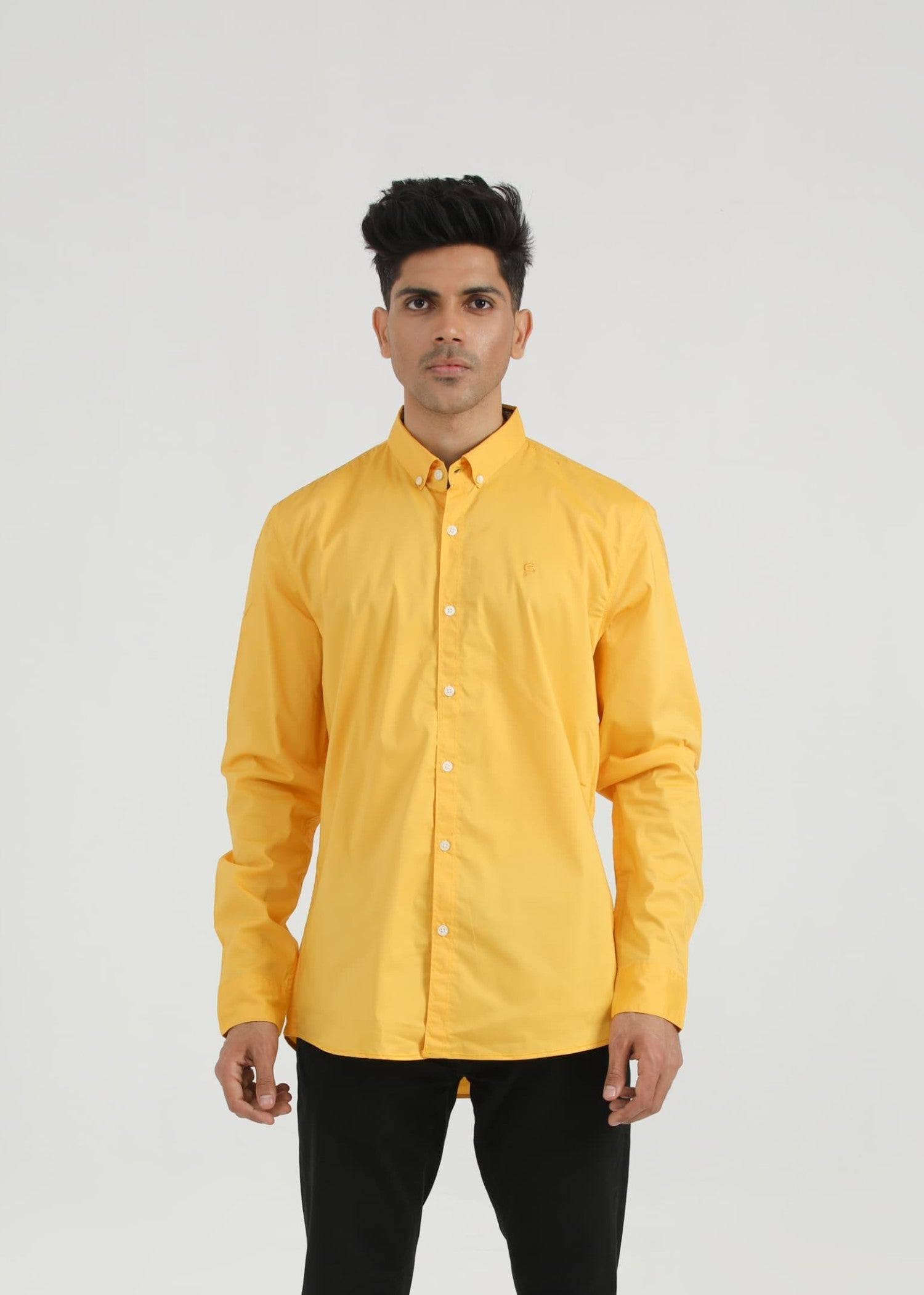 cotton Casual Shirt in Yellow