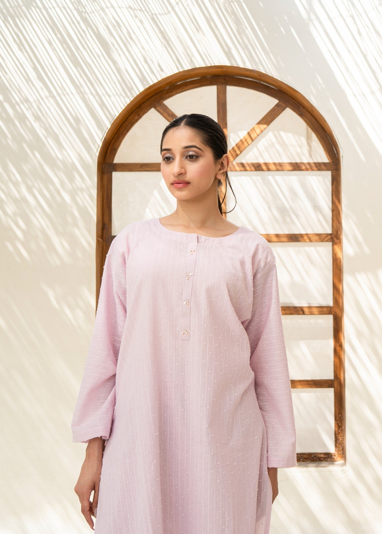 cotton Kurta Set in Lilac