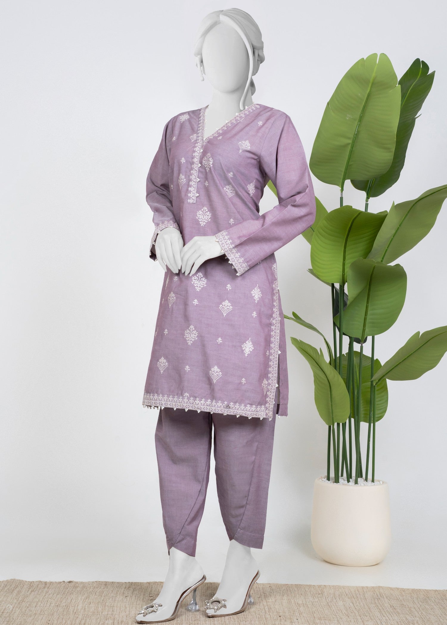 chambray Kurti in Lilac