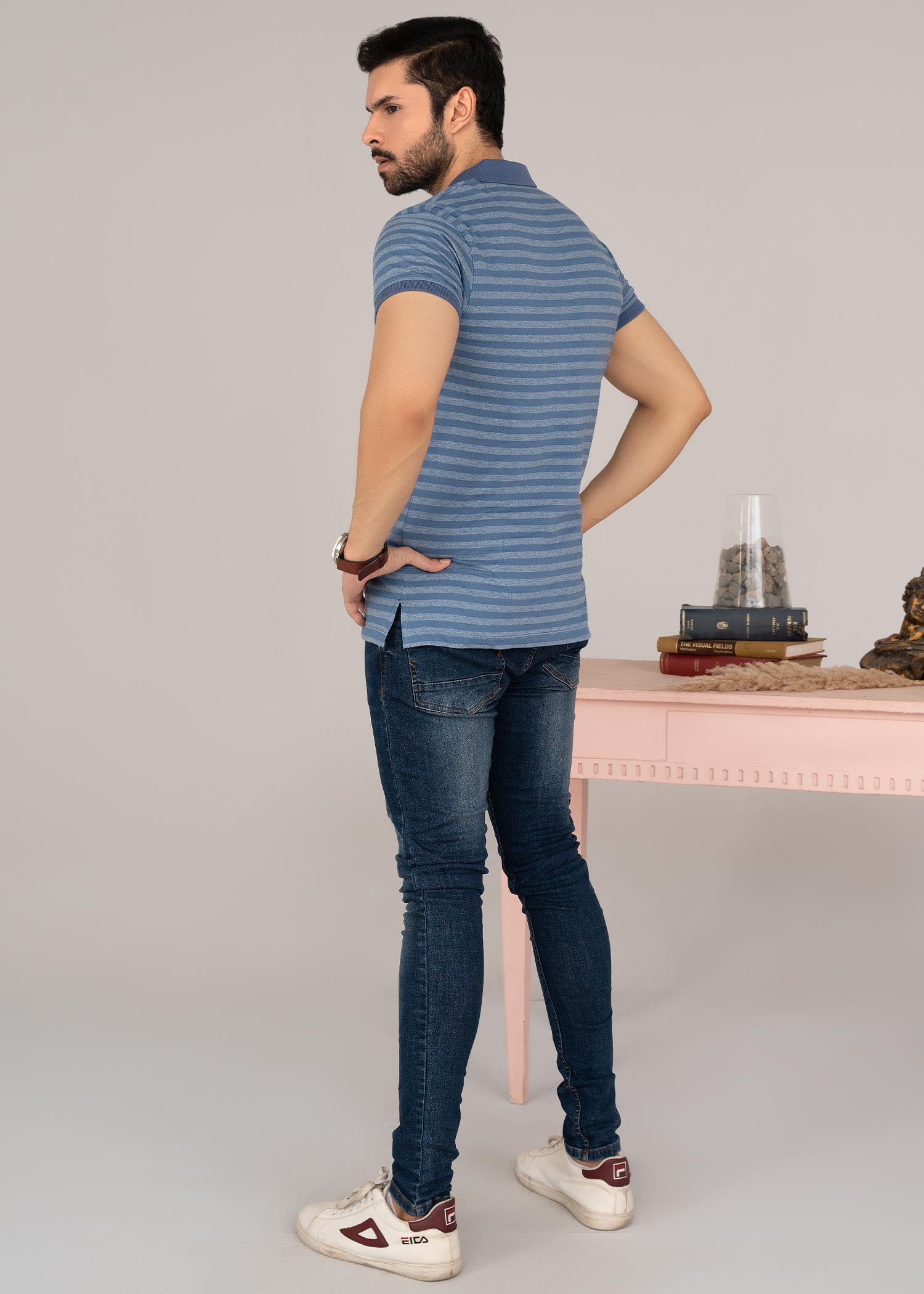 cotton Polo Shirt in Blue