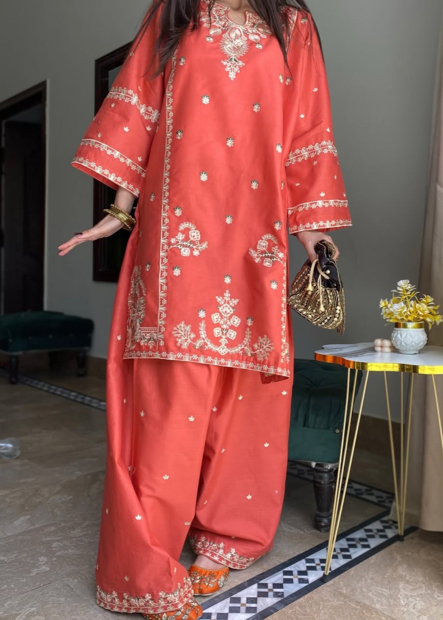lawn Kurta Set in Taffy pink