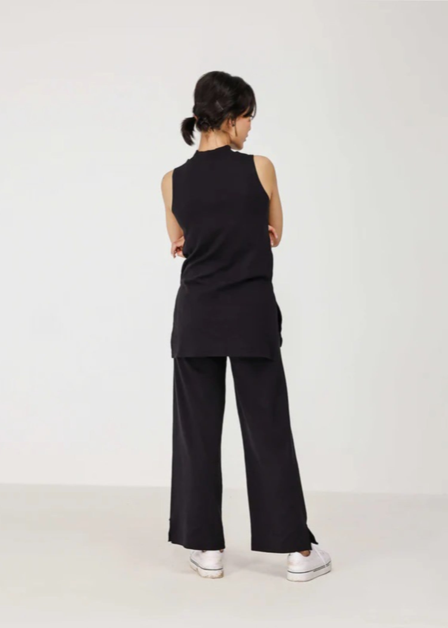 cotton-spandex Co Ord Sets in Black