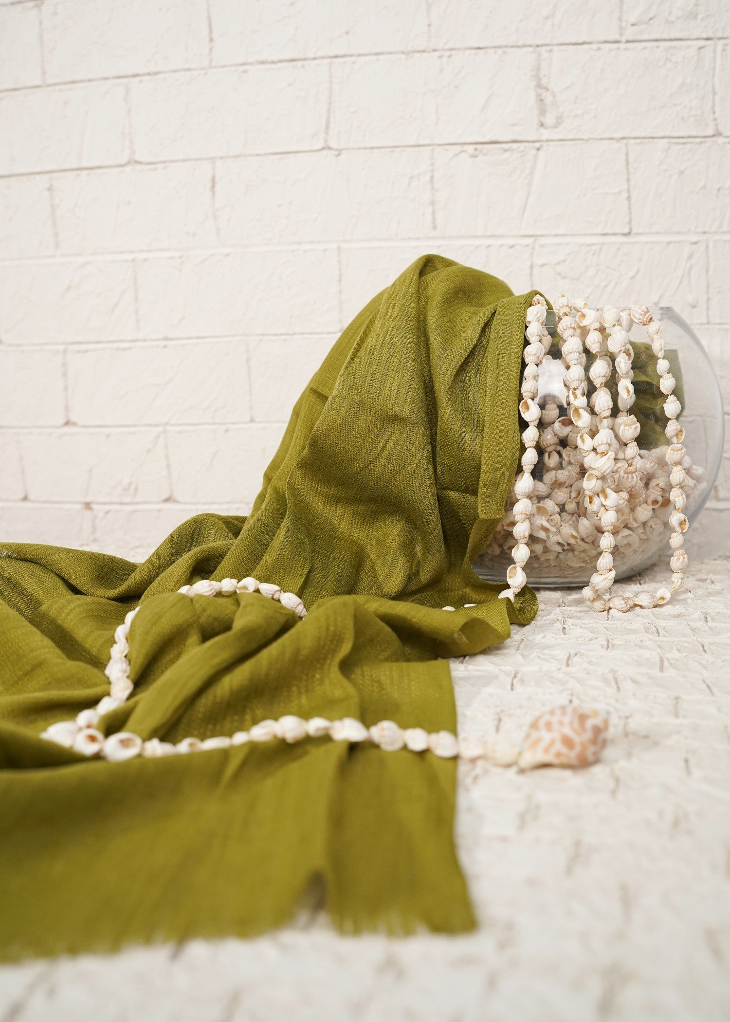lawn Hijab in Olive green