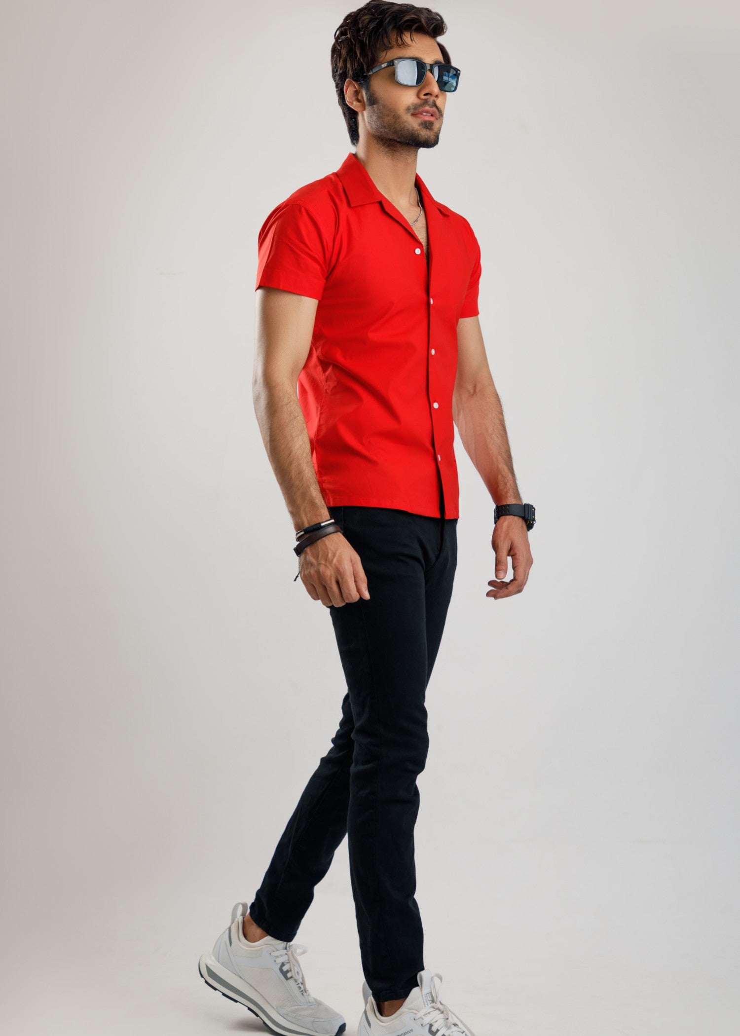 cotton Casual Shirt in Red