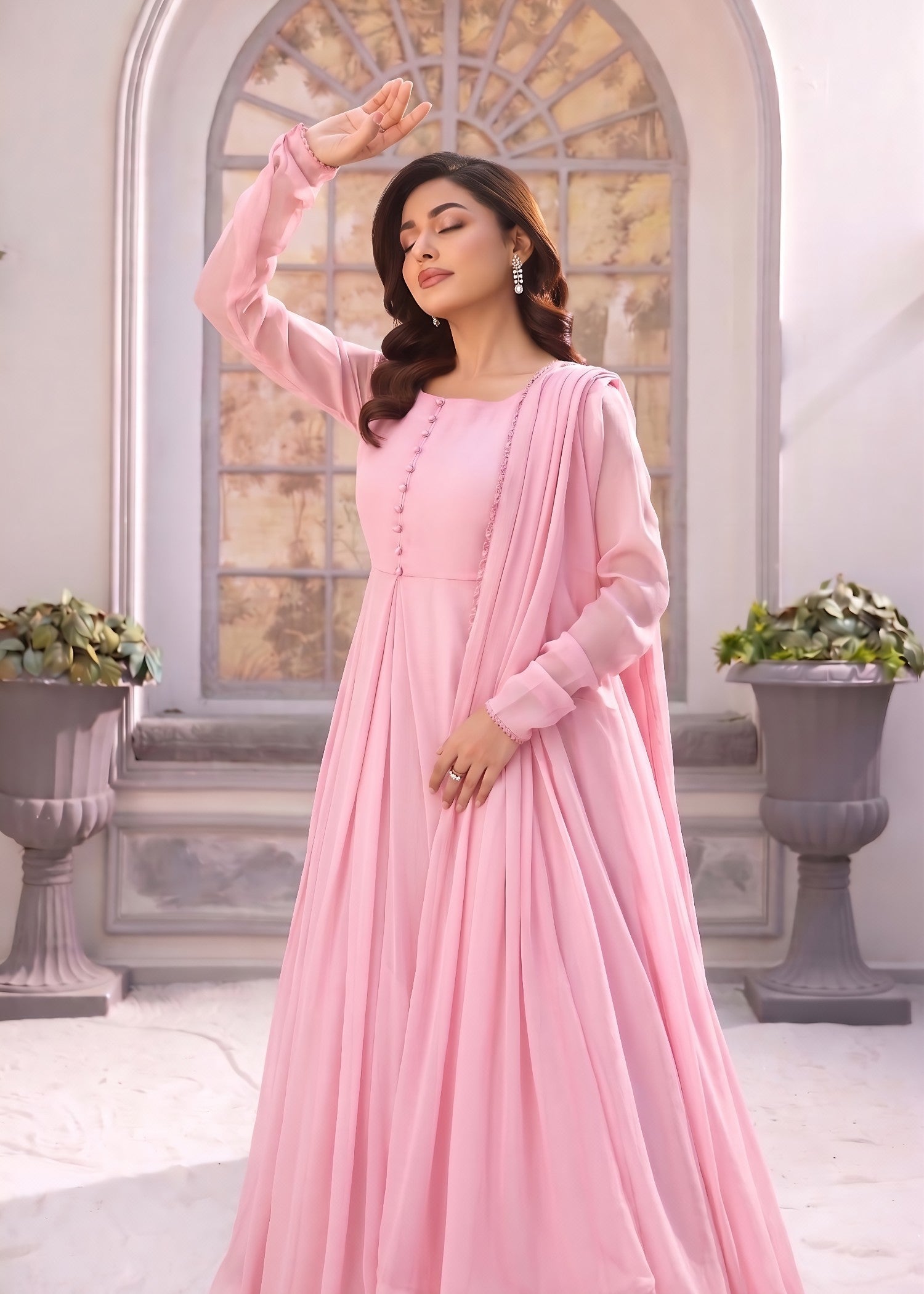 chiffon Maxi in Light pink