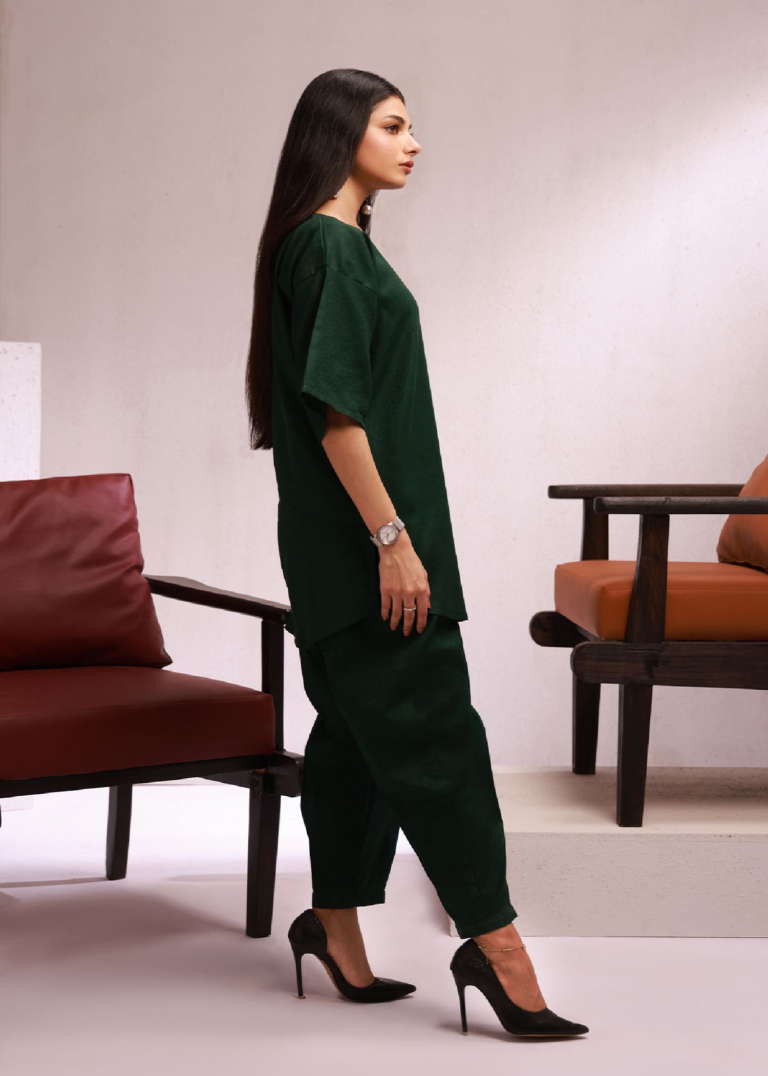jacquard Co ord Sets in Green