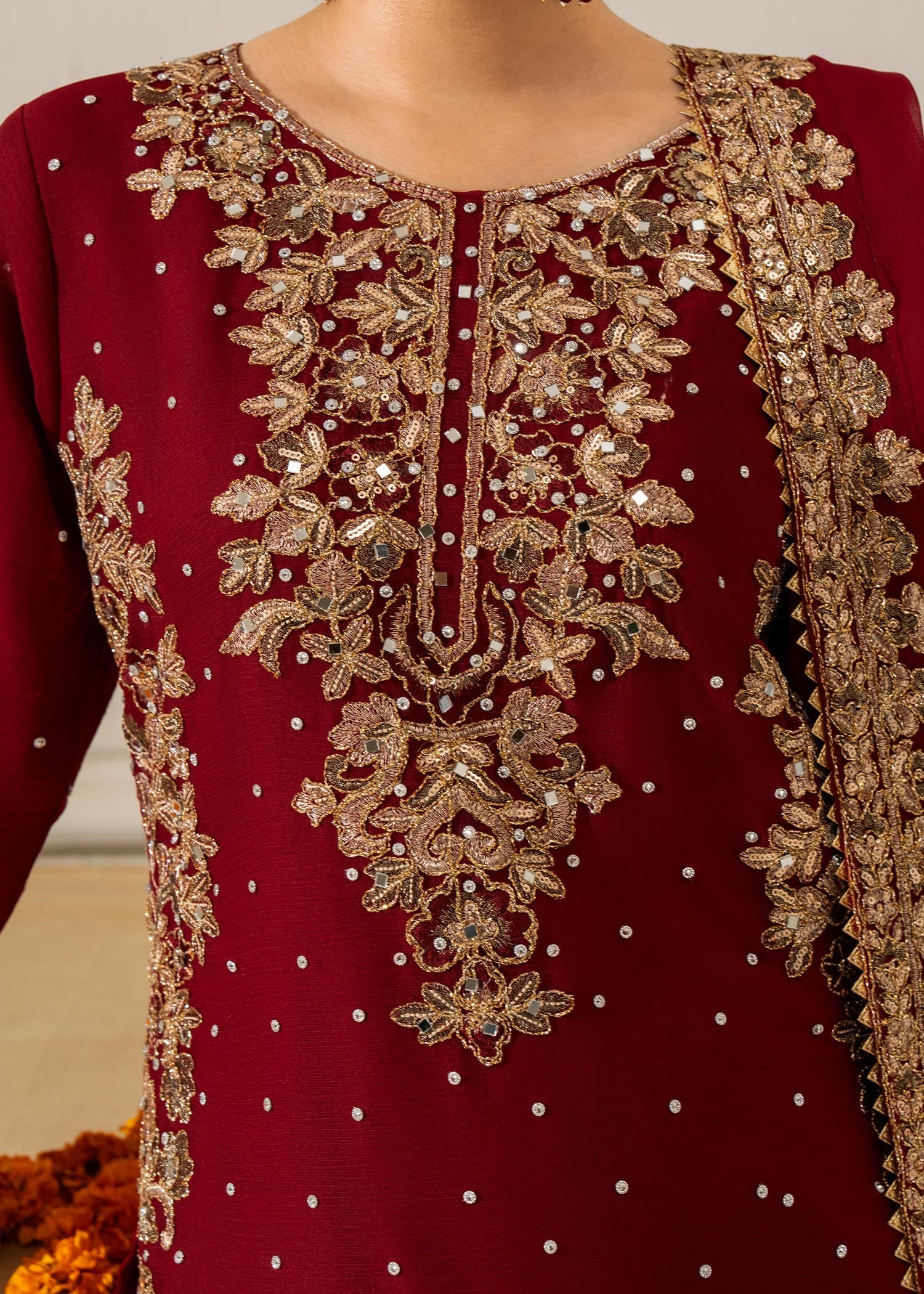 chiffon Sharara in Maroon