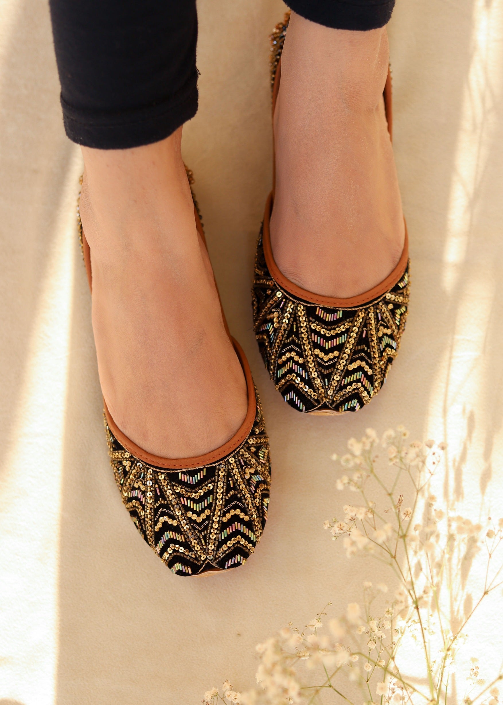 Khussa in Black by - High Quality Women Khussa FHG9545