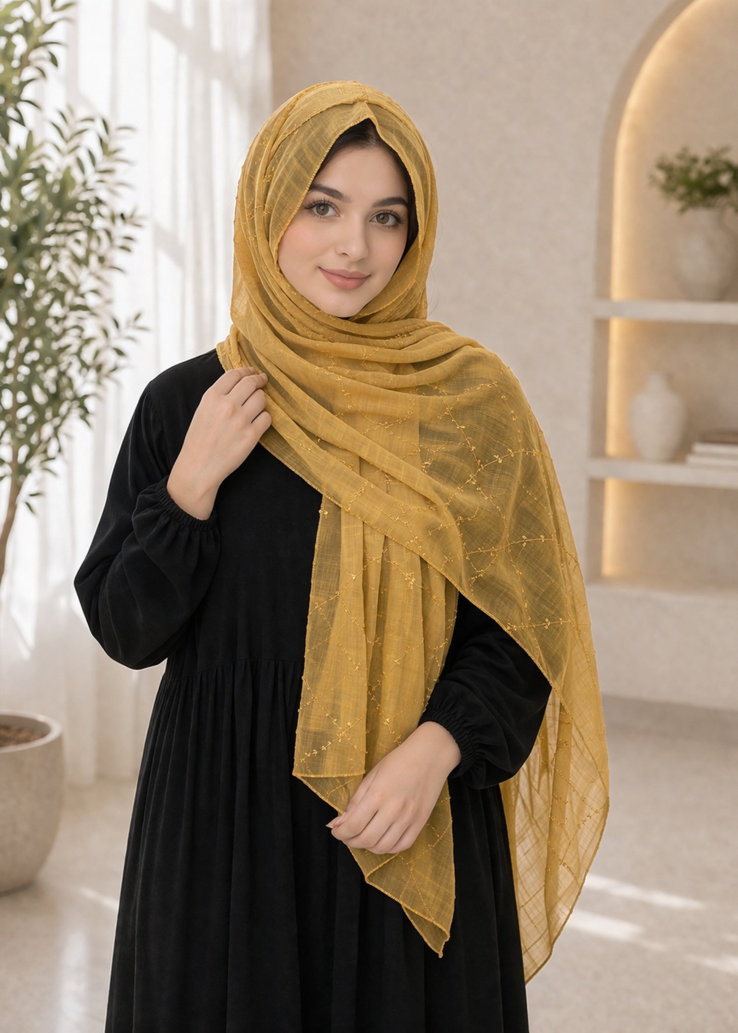 Scarf in Goldenrod Color by - Trendy Women Scarf BOS3437