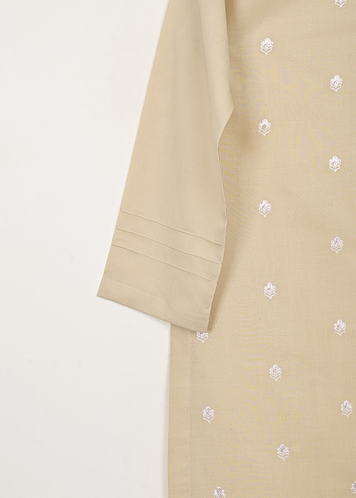 cambric Kurta Set in Wheat