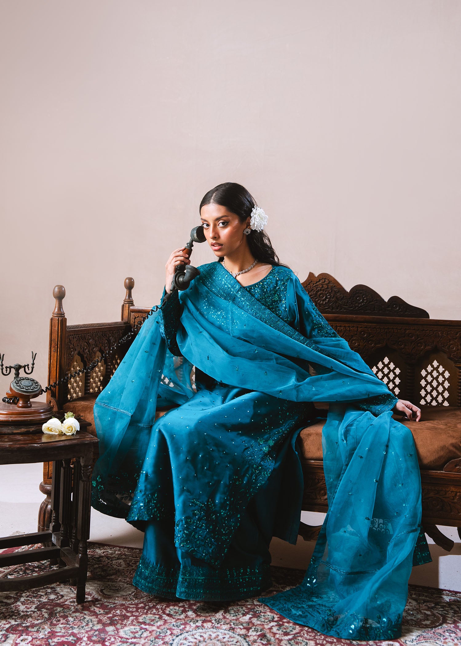 charmuse/shamooz Kurta Set in Ocean blue