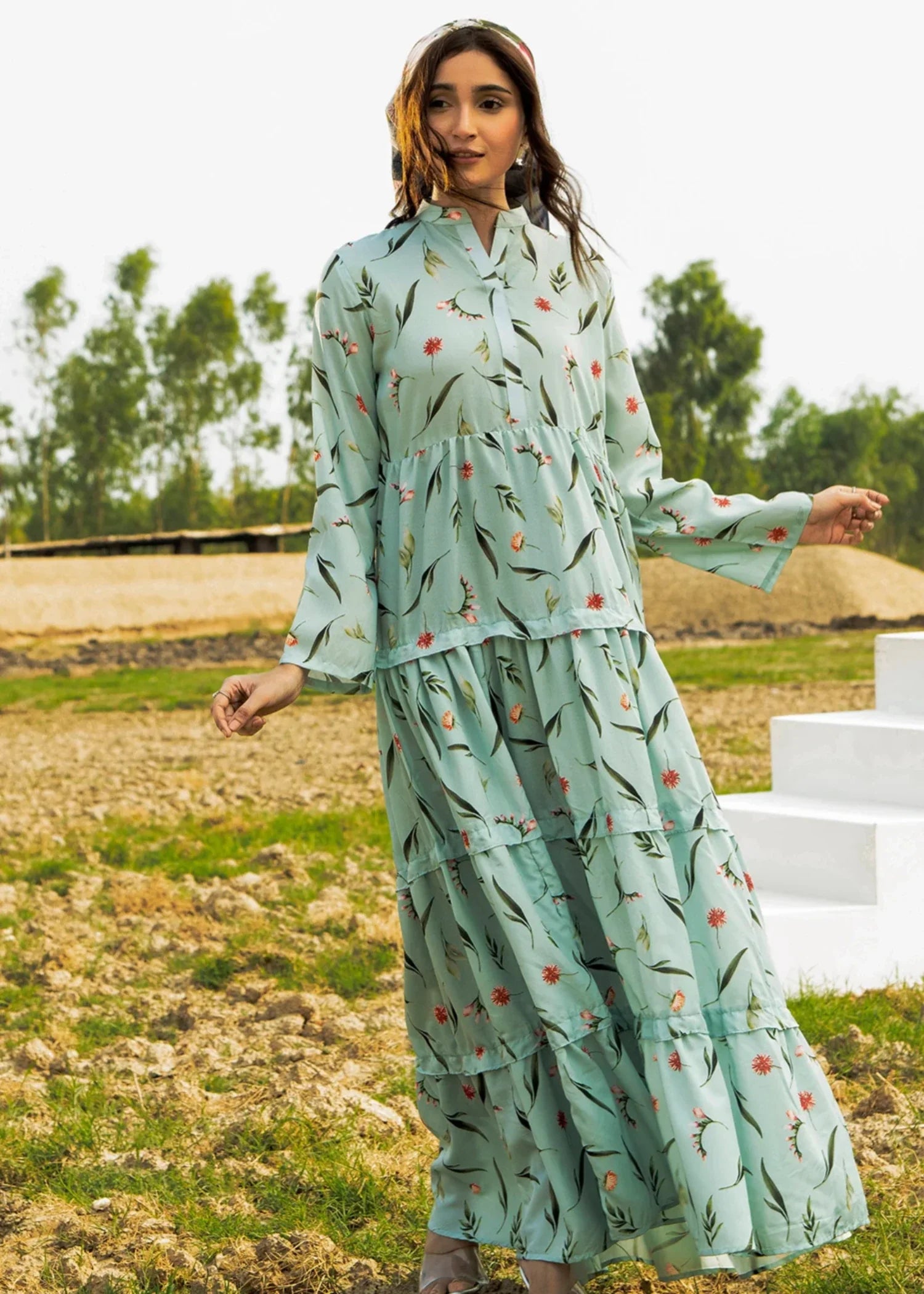 polycotton Maxi in Pastel green