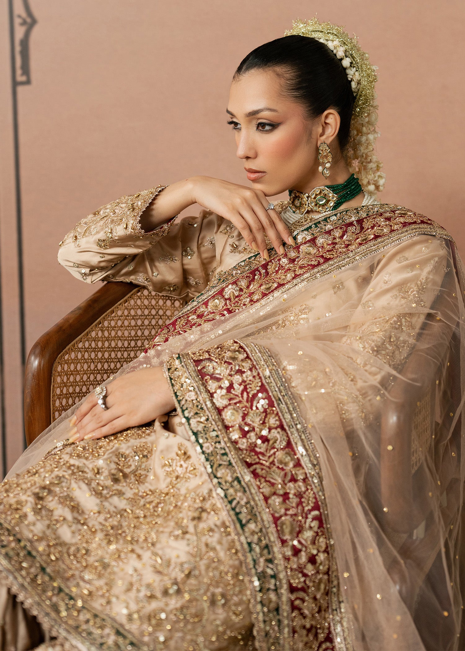 charmuse/shamooz Gharara in Cream