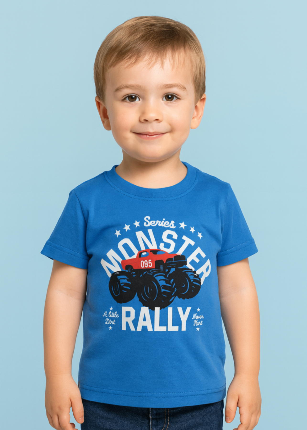 single jersey knit T Shirt in Royal blue