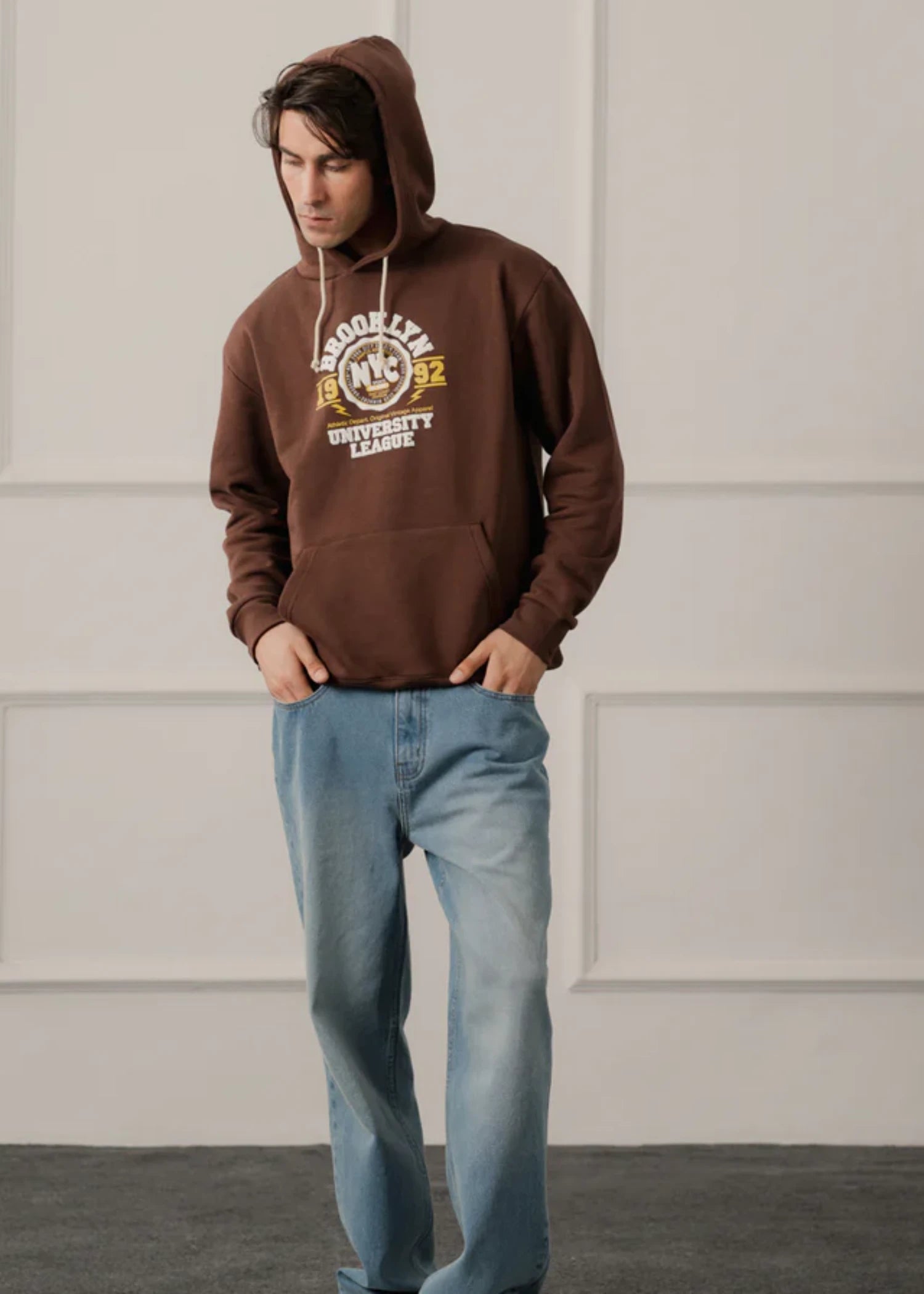 fleece Hoodie in Brown