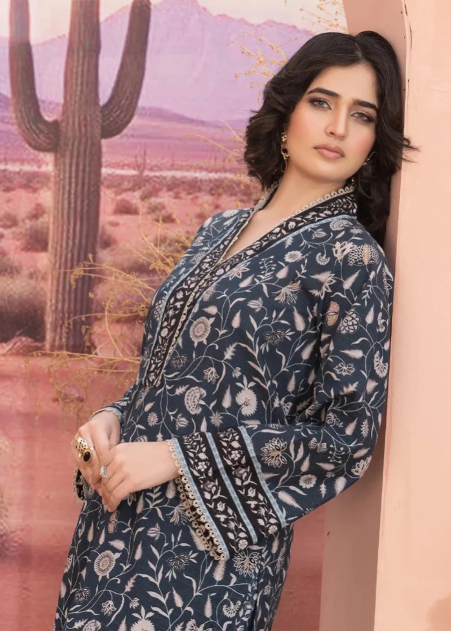khaddar Unstitched in Midnight