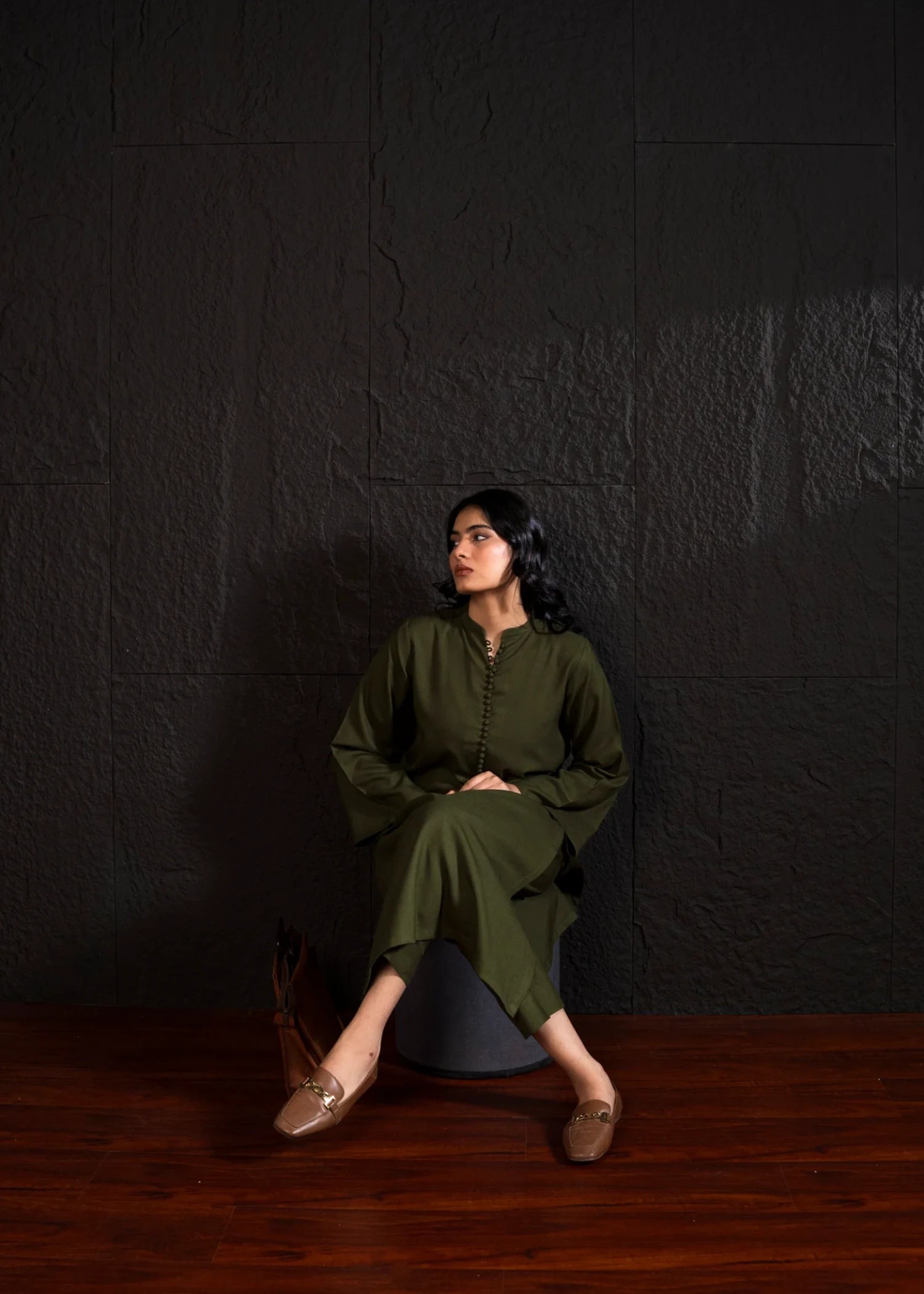 marina Kurta Set in Olive green