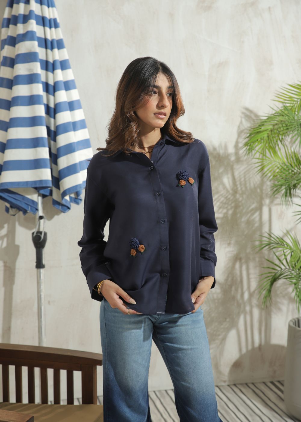lawn Top in Midnight blue