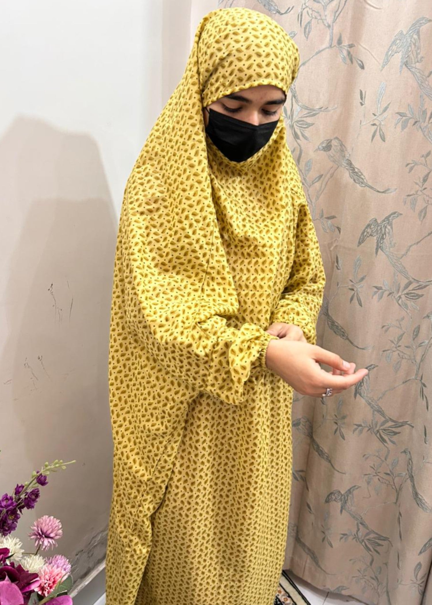 cotton linen Chaddar in Mustard