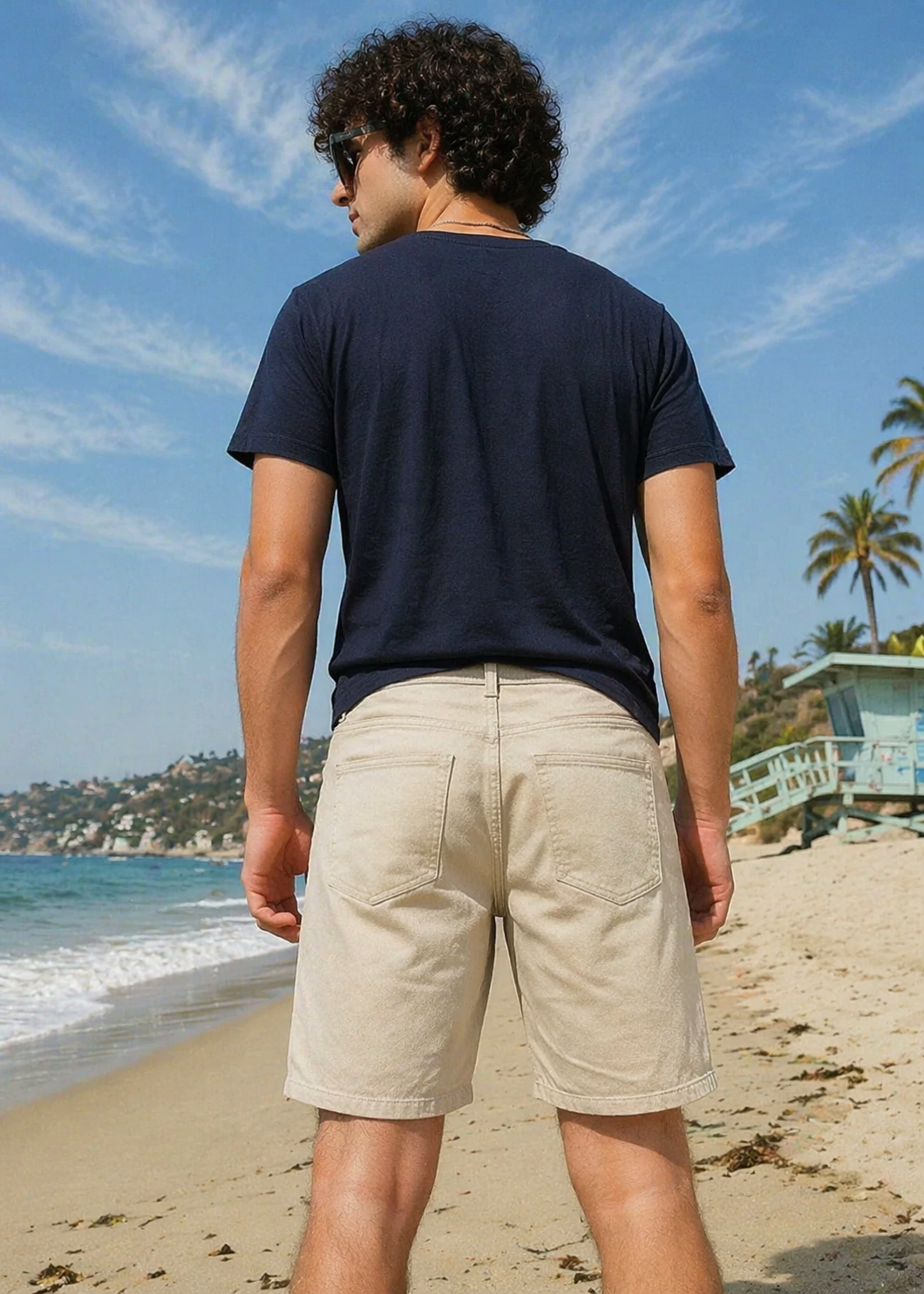 denim Shorts in Beige