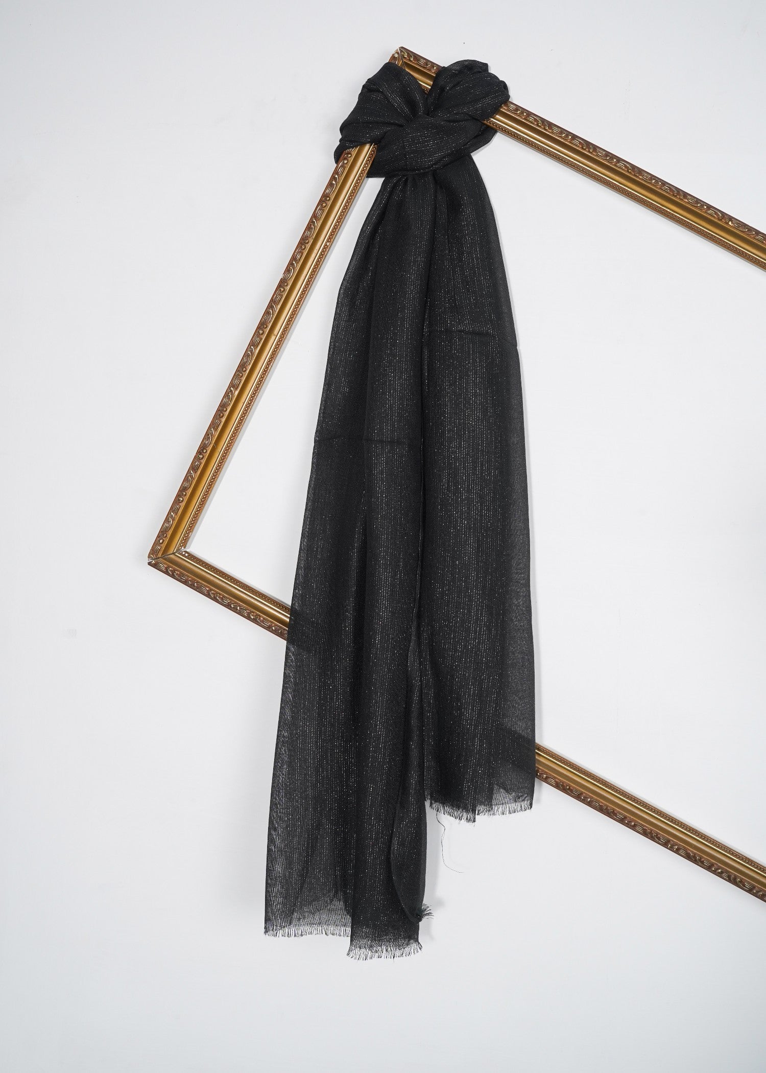 zari lawn Hijab in Charcoal black