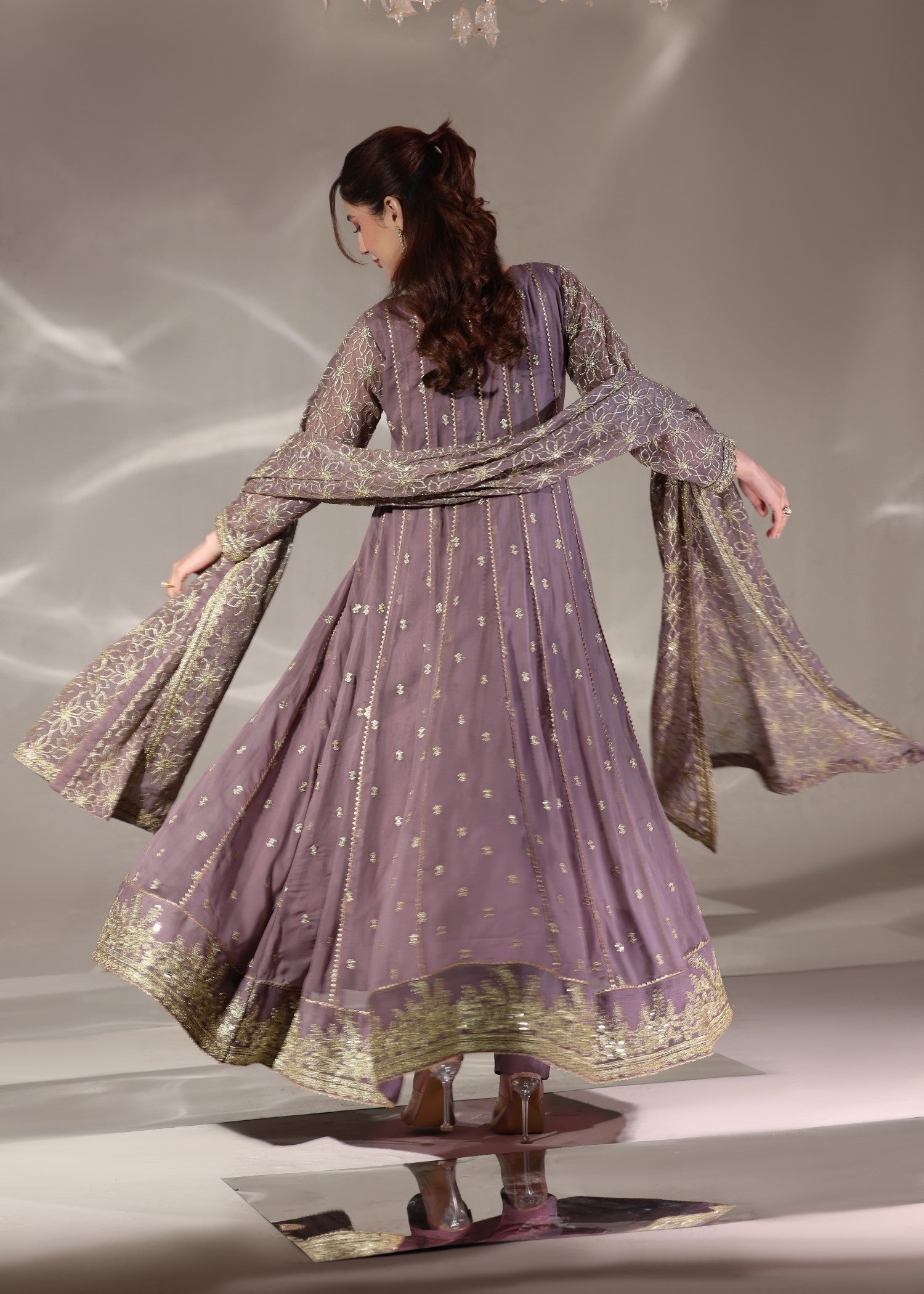 chiffon Maxi in Lavender pink