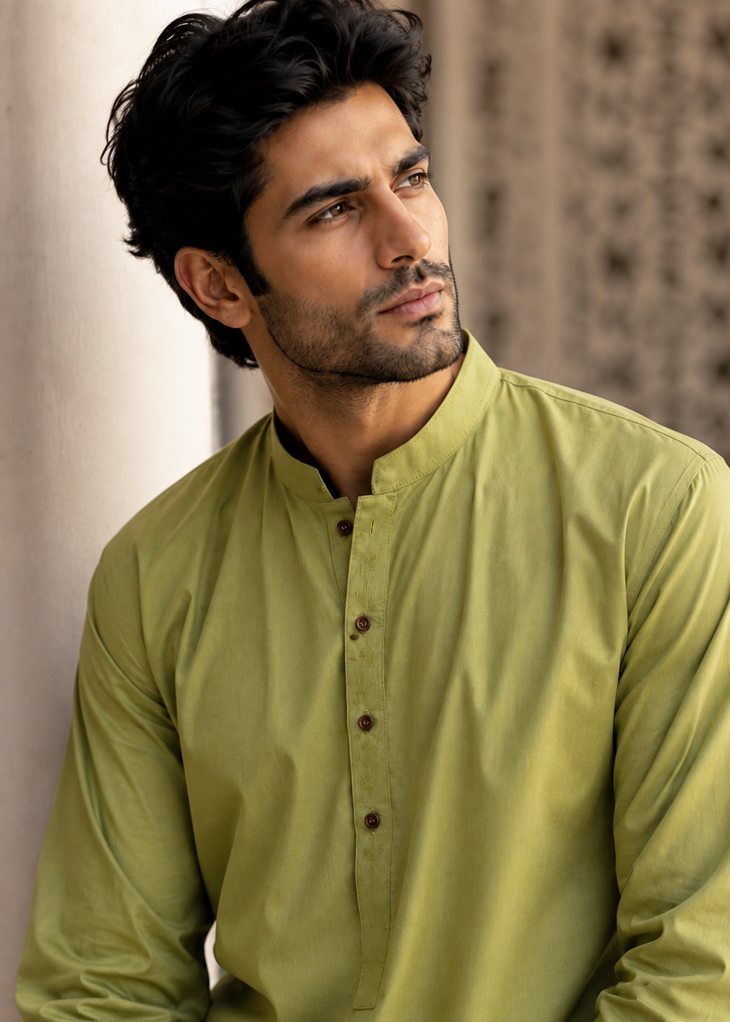 wash & wear Kurta Set in Pistachio green